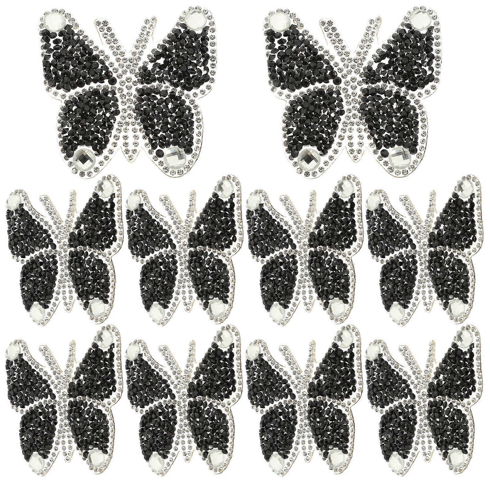 10Pcs Black Adhesive Sticker Patches for DIY Use Lightweight and Compact Size