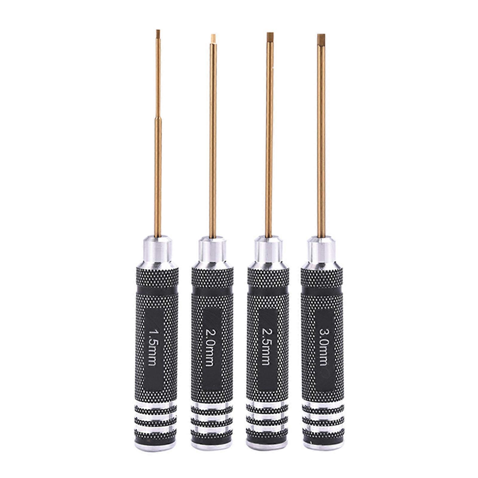 for Titanium Hex Screw Driver Set 1.5mm 2.0mm 2.5mm 3.0mm Hexagon Screwdriver Wrench Tool Kit for Multi-Axis FPV Racing Multicolor