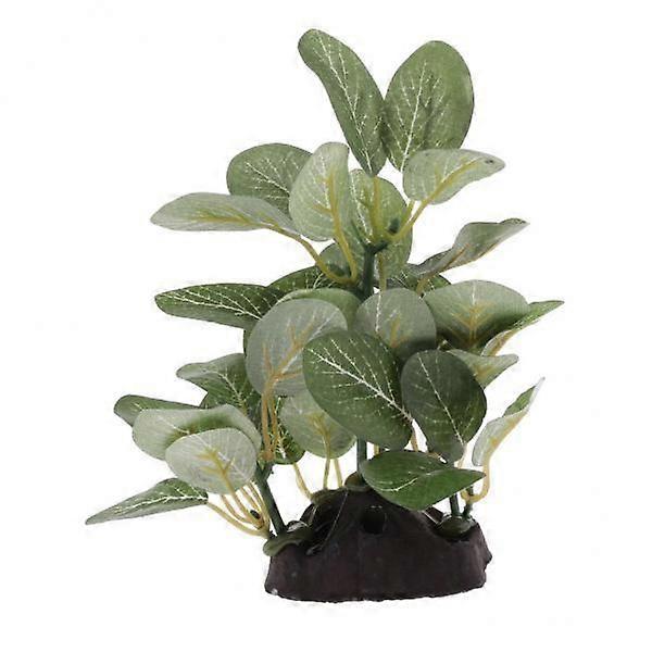 2x グリーンプラスチック & レジンテラリウムタンク リアルな植物装飾飾り