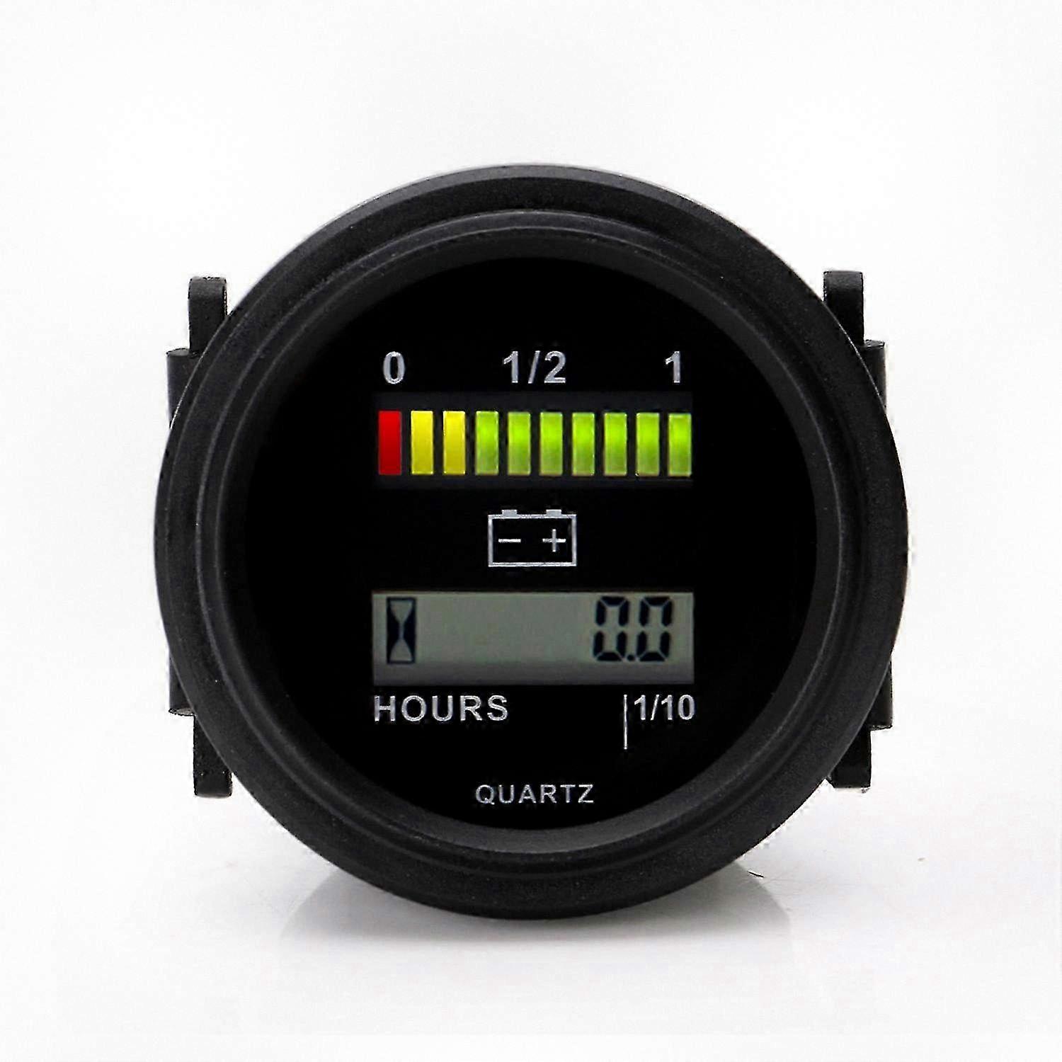 Digital LCD Hour Meter with LED Battery Level Indicator for 12V, 24V, 36V, 48V, 72V Compatible with Certain Brands