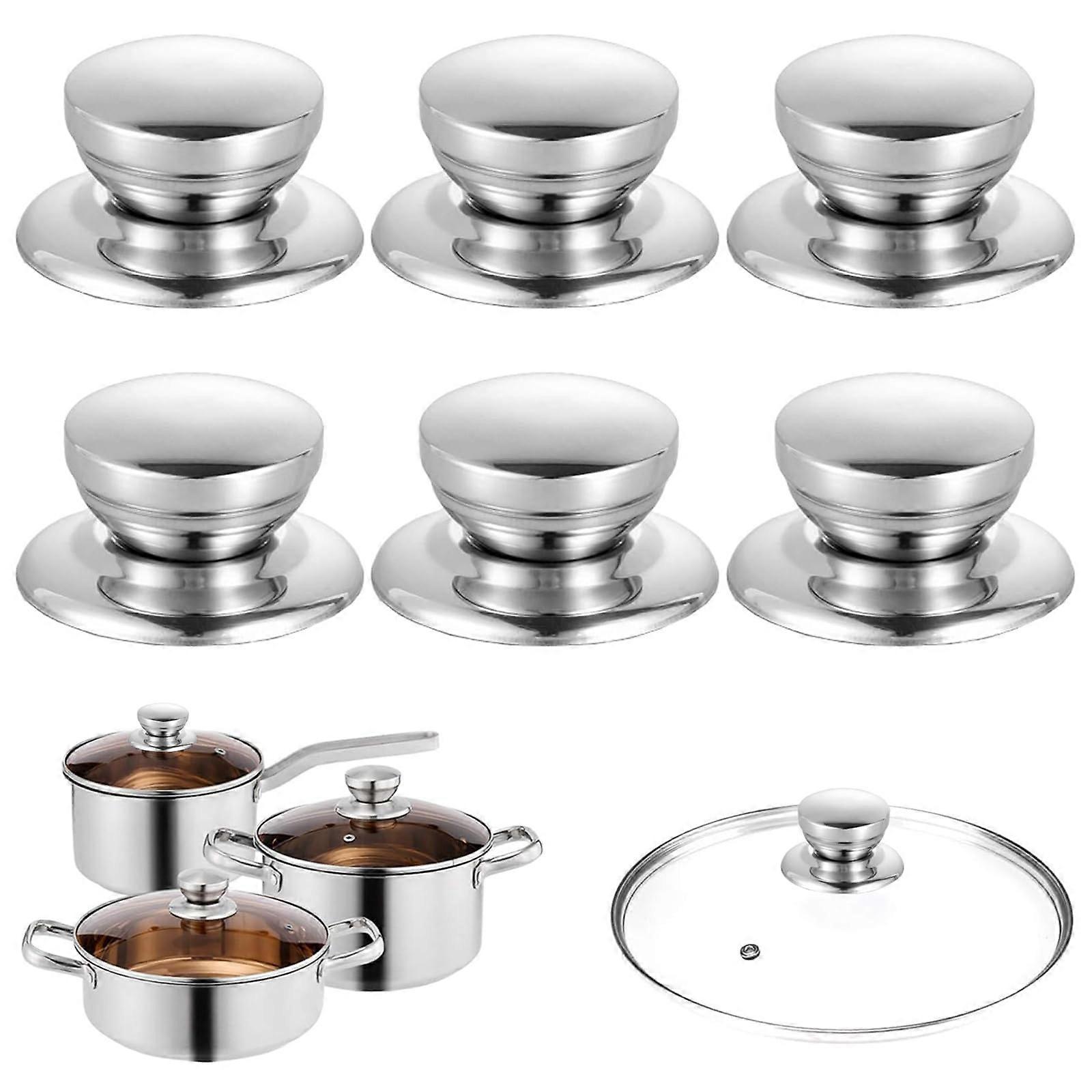 Pot Lid Handle Replacement, 6 Pieces Universal Heat Resistant Button with Screws