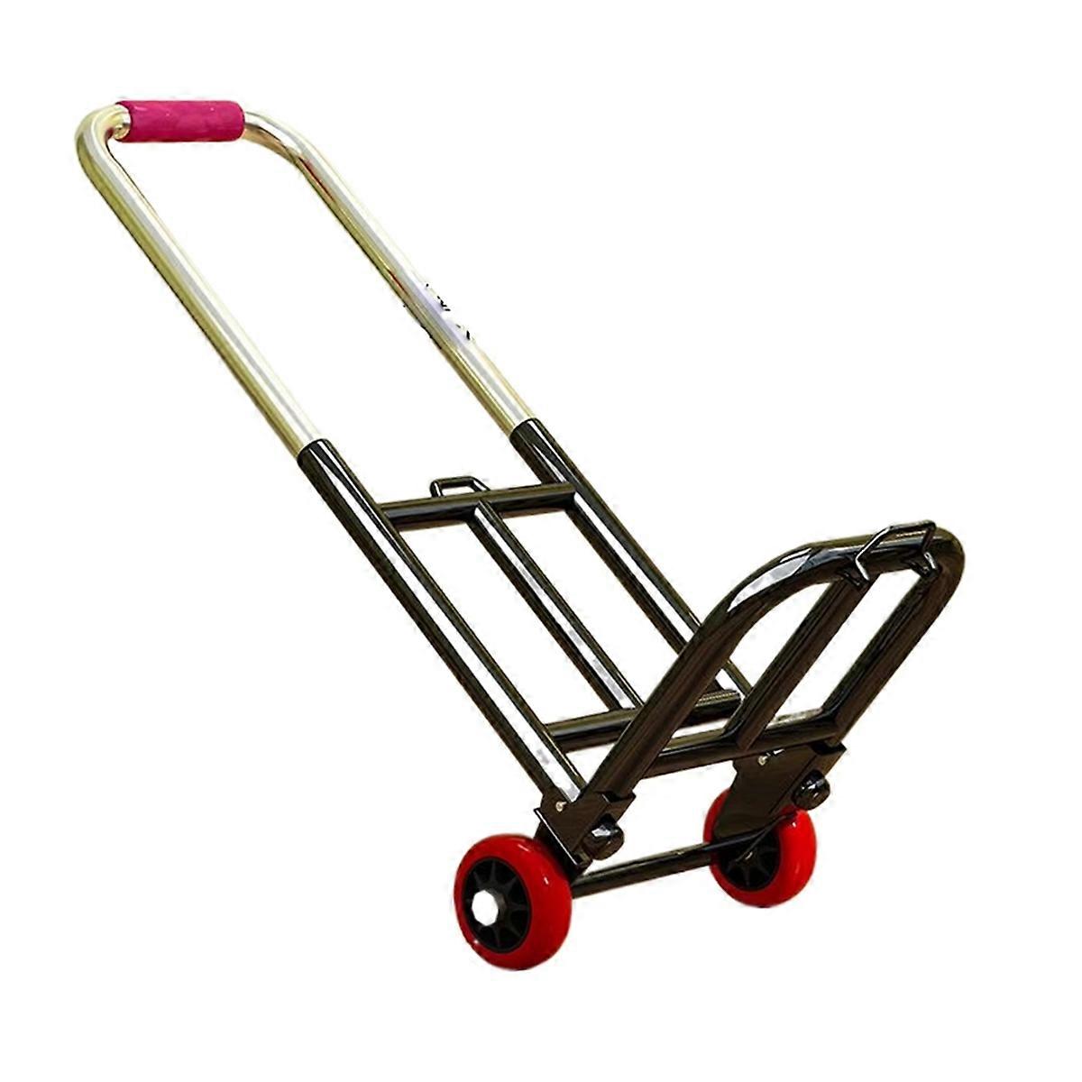 Luggage Trolley Cart Multi Purpose with 3 Elastic Ropes Adjustable Folding Hand Truck for Outdoor T
