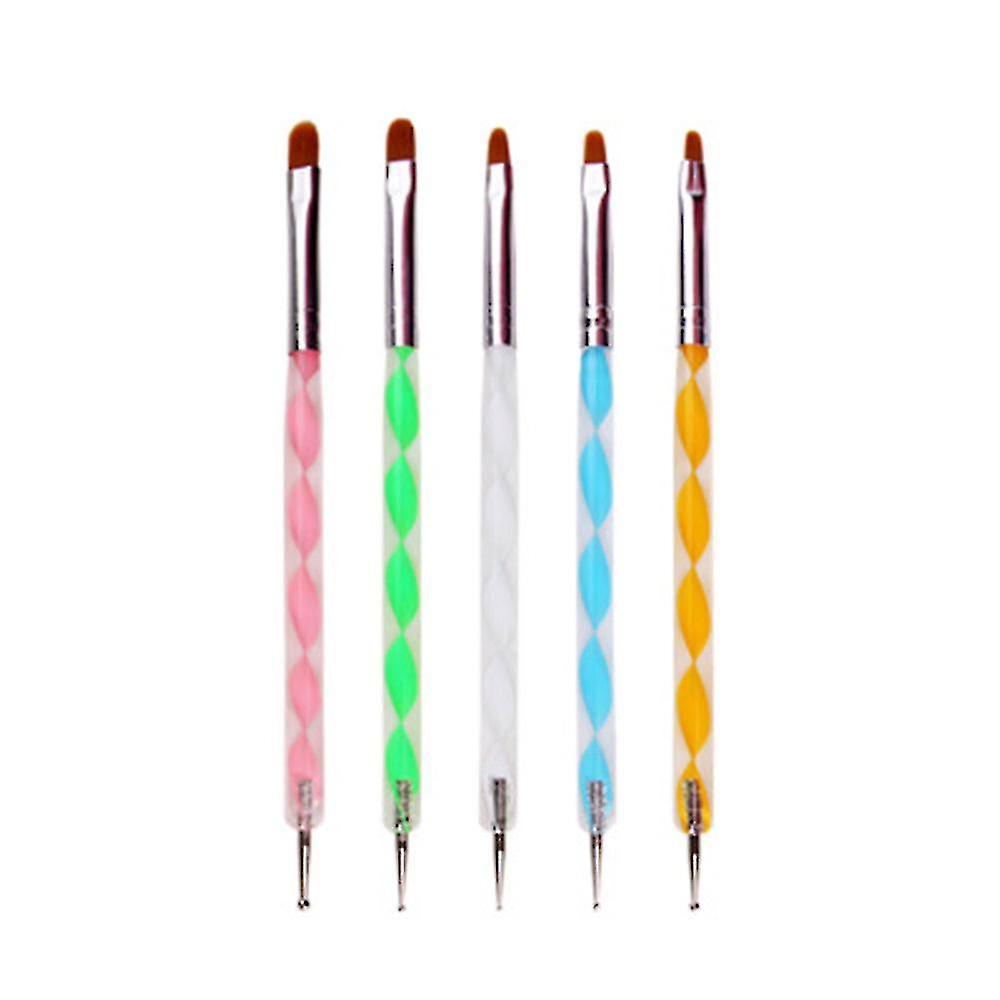 5pcs Double-headed Silicone Dot Flower Pen Way Ball Styluses Dotting