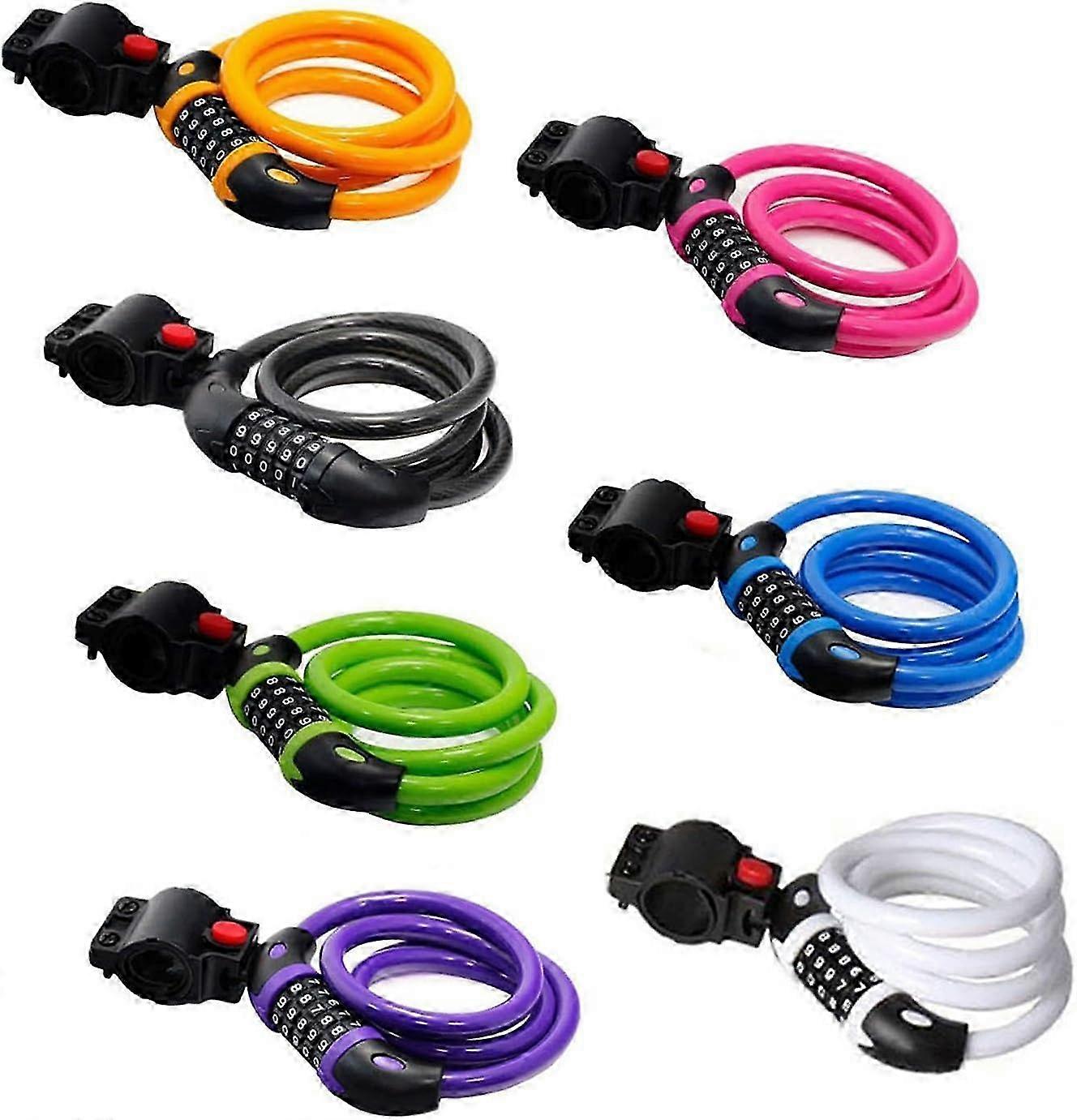 High Security Bike Lock with 5-Digit Resettable Combination Cable
