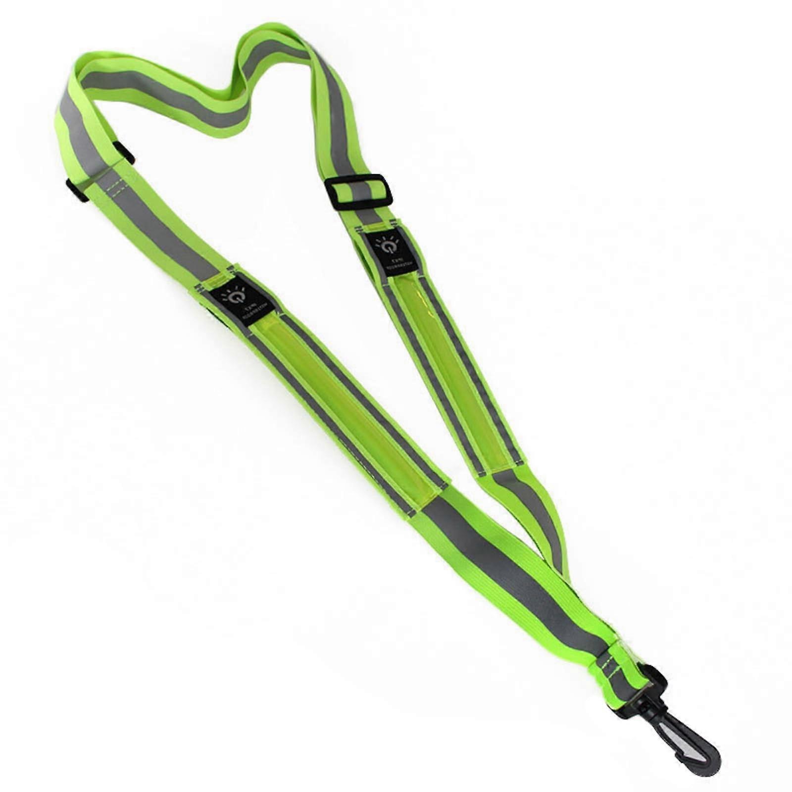 LED Running Belt Rechargeable Reflective Safety Running Band for Night Running Adjustable Size with Bright Light