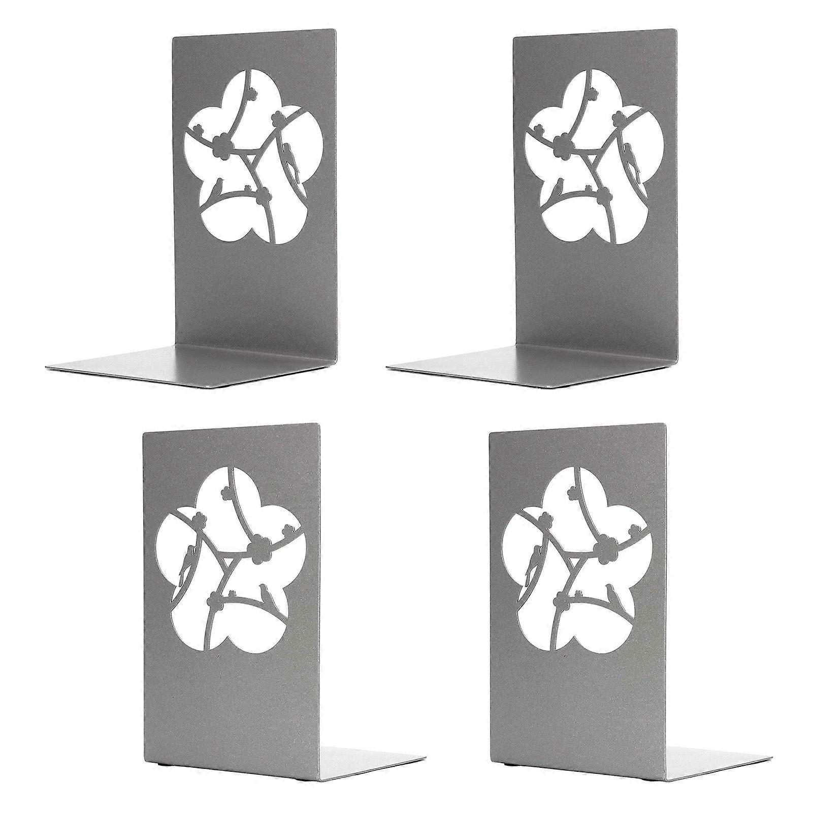 2025最新モデル4Pcsメタルブックエンド滑り止め絶妙なユニークなデザイン