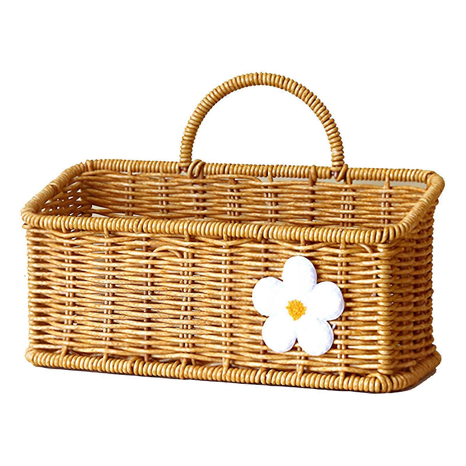 Fruit Basket Hanging Braided Hand Woven Kitchen Storage with Hooks