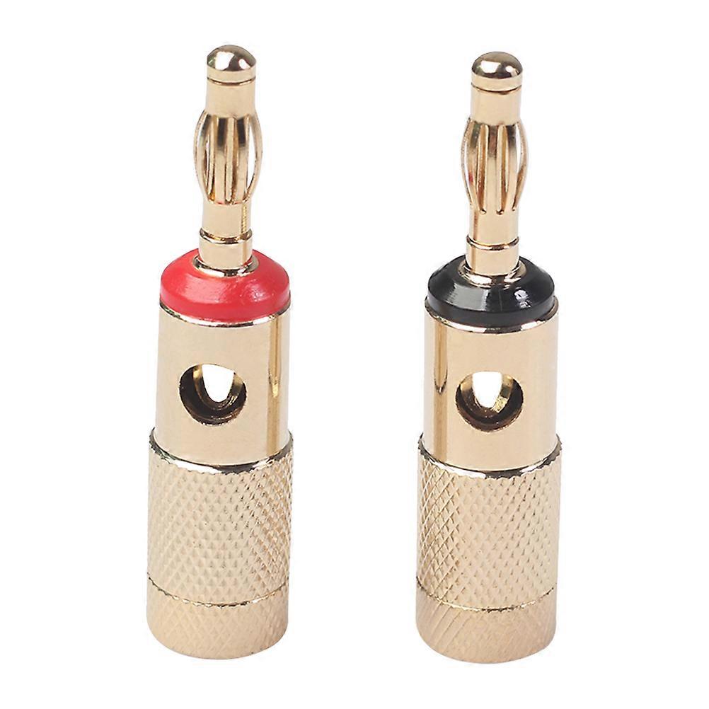 Gold Plated Spiral Banana Connector Plugs for Speaker Wire High Conductivity Copper Core for Clear Audio Signal Transmission in Home Theater Systems