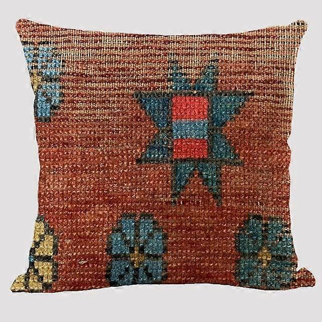 1 x Bohemian Pattern Linen Cushion Case Multicoloured Abstract Ethnic Geometry Print Decorative Cushion Cover Living Room Sofa Cushion Ref: 6878