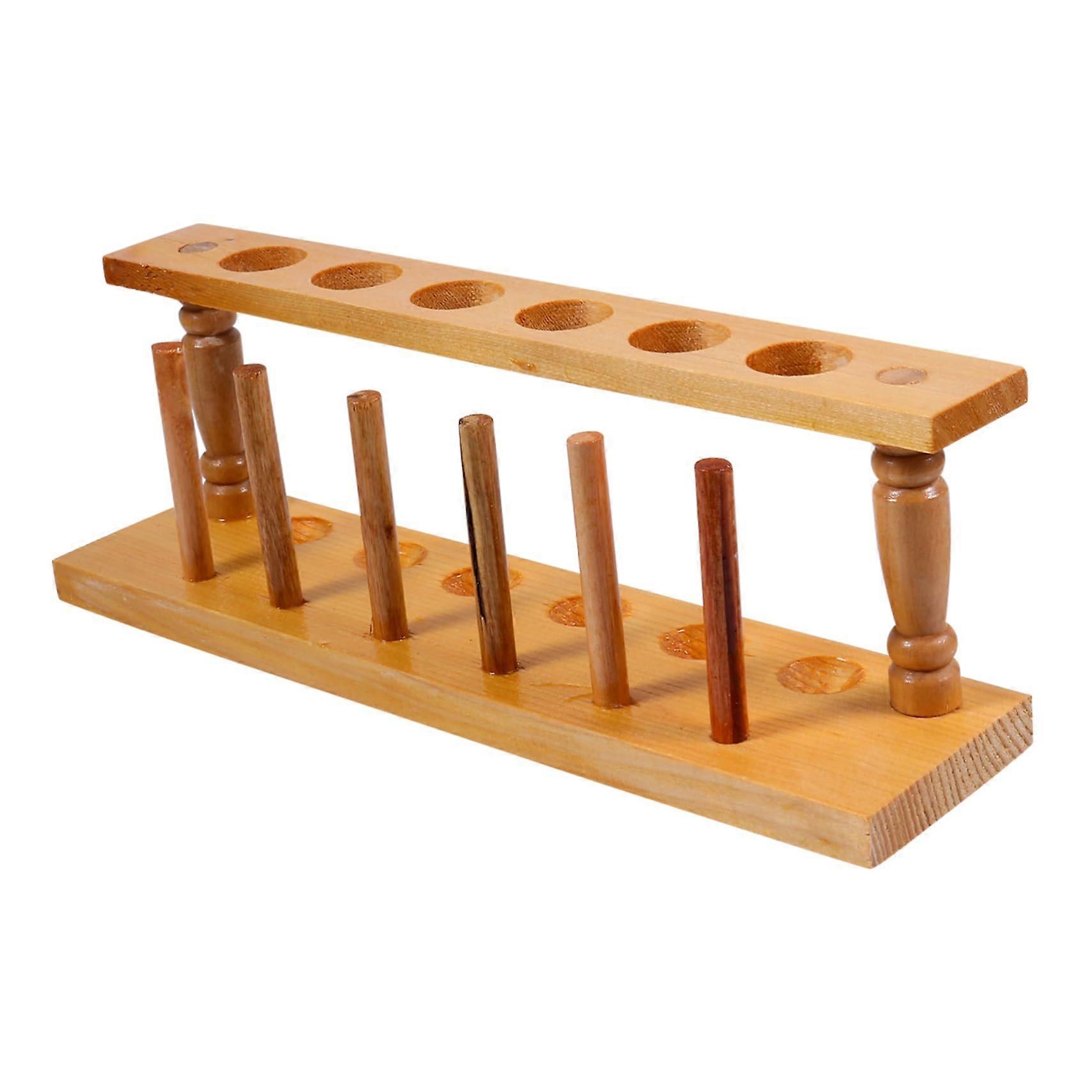 Wooden Test Tube Rack Stable Laboratory Tube Holder Storage Stand for Science Classroom Lab
