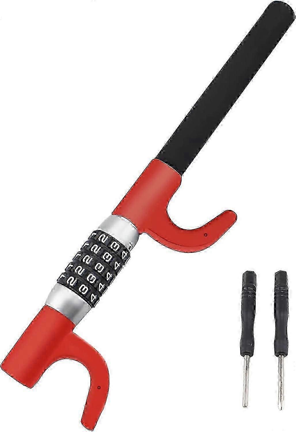 Steering Wheel Lock Anti-Theft Car Lock, Retractable Keyless Password 5 Coded Combination Antitheft Lock(Red)