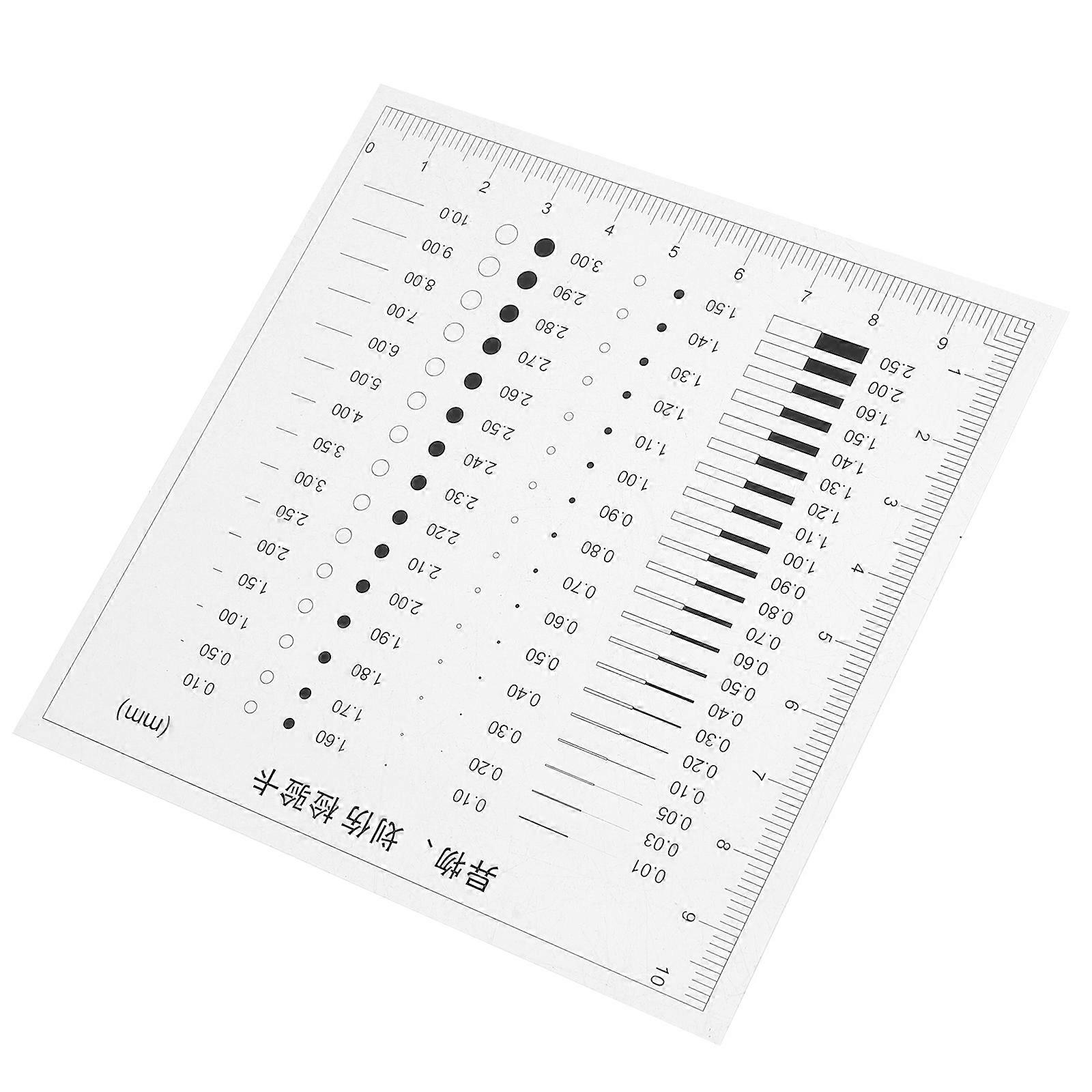 High Accuracy Transparent Ruler for Diameter & Line Measurement, Compact Flaw Detection Gauge for Scratch and Crack Inspection, Portable Lightweight