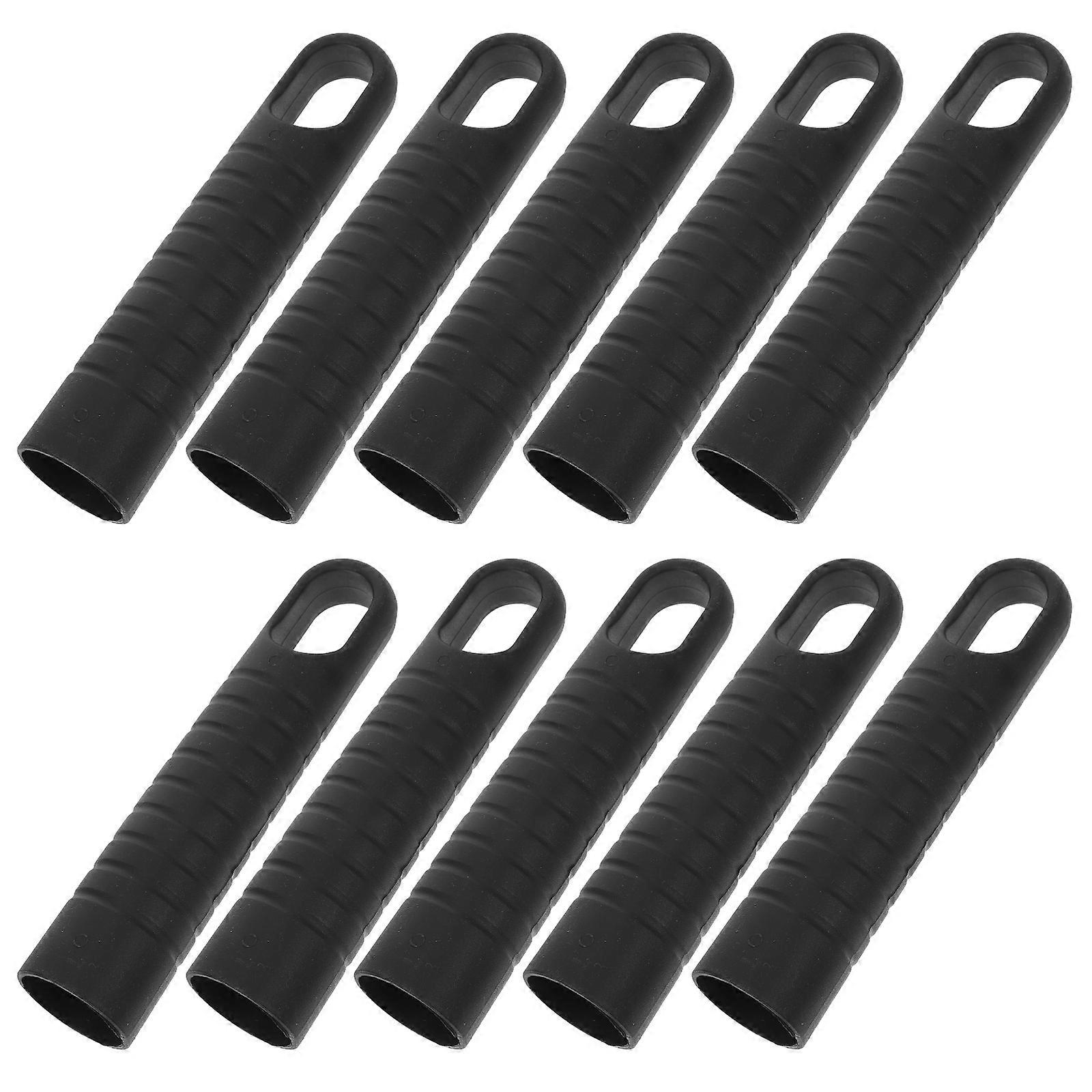 Broom Handle Replacement Cap Mop Rod Handles End Sleeve Stable Connection Black 13.00X2.90X2.90CM 10Pcs