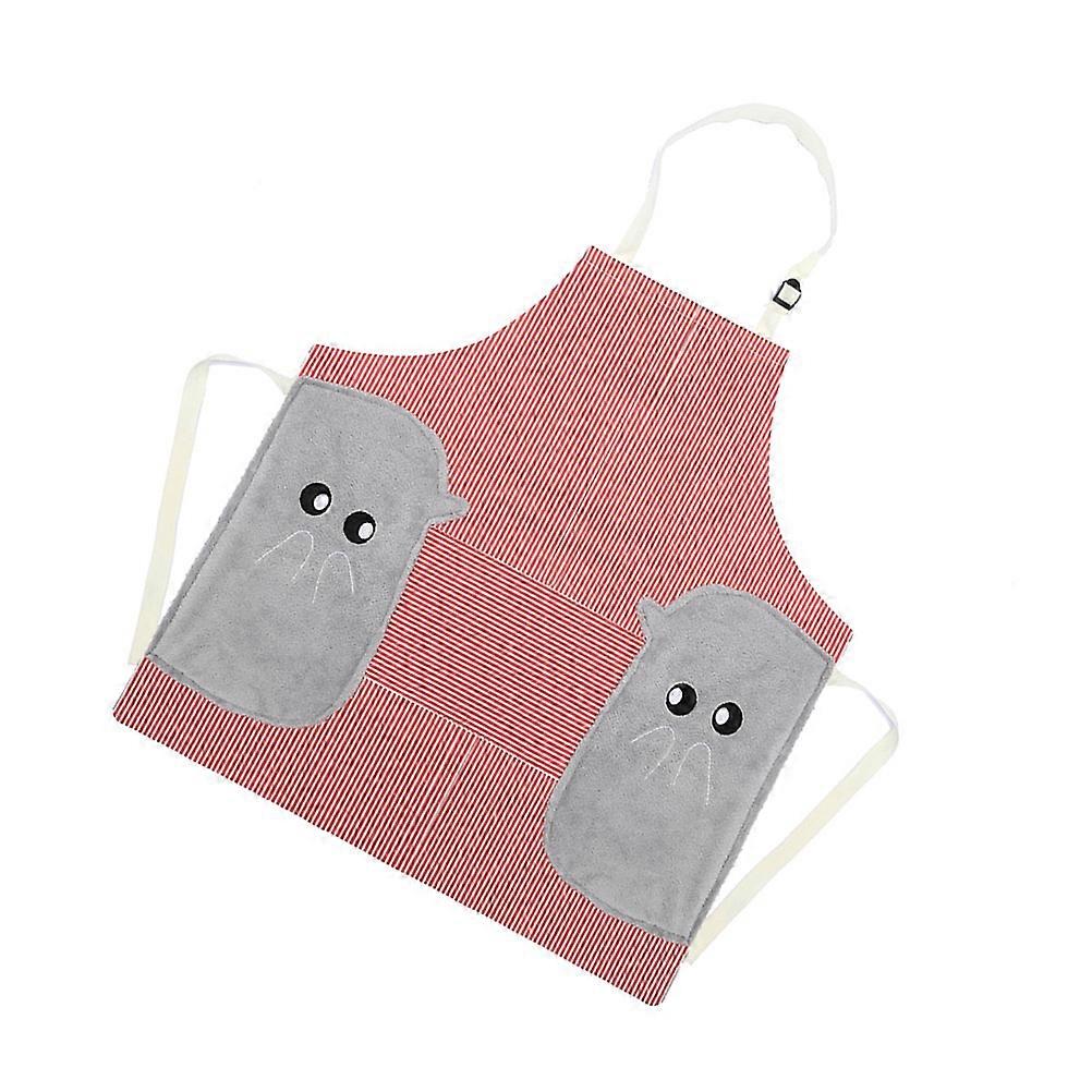 Apron For Women Cooking Apron Oilproof Dustproof Red 70*69CM 1Set