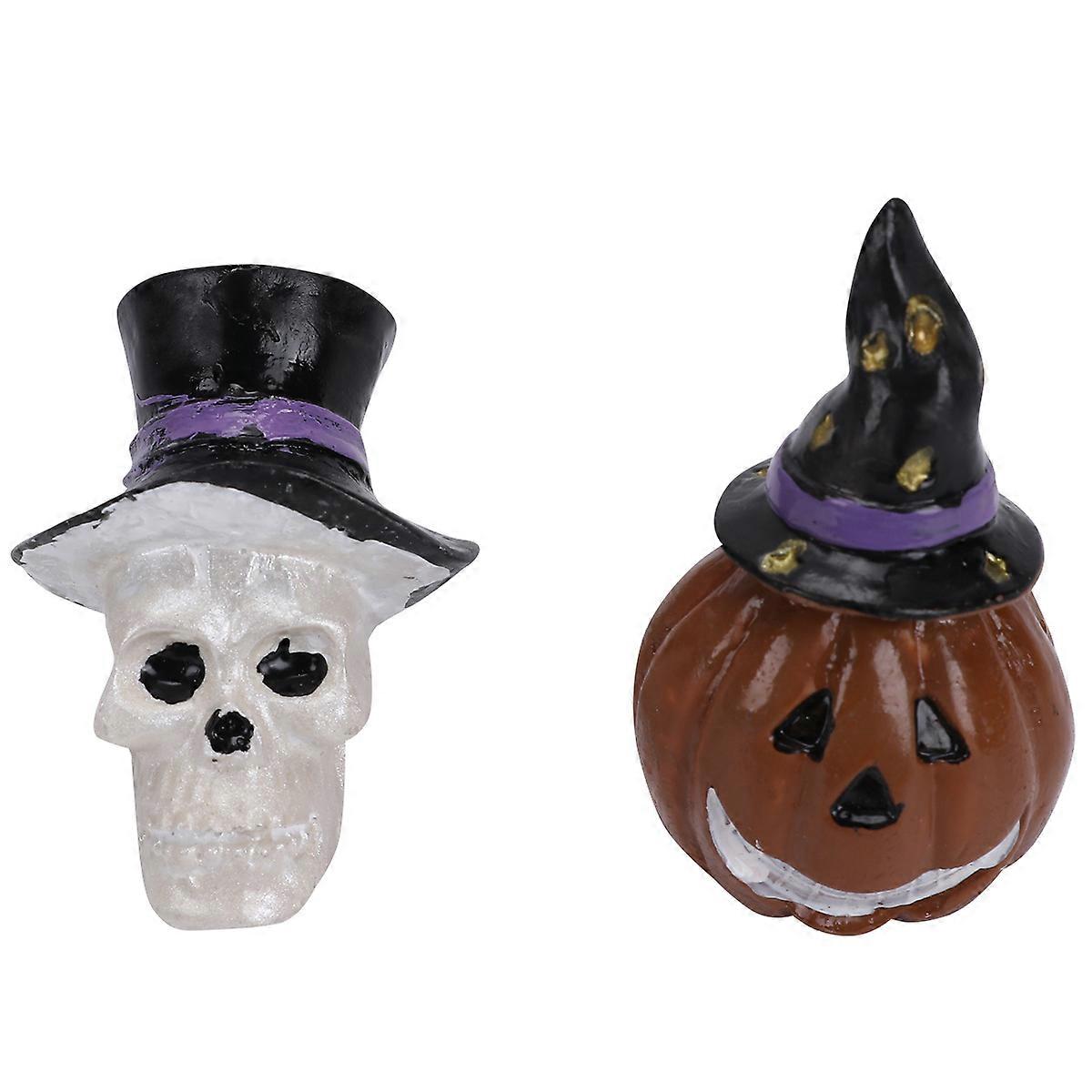 Resin Aquarium Decorations Skeleton Shape Halloween Theme 2Pcs