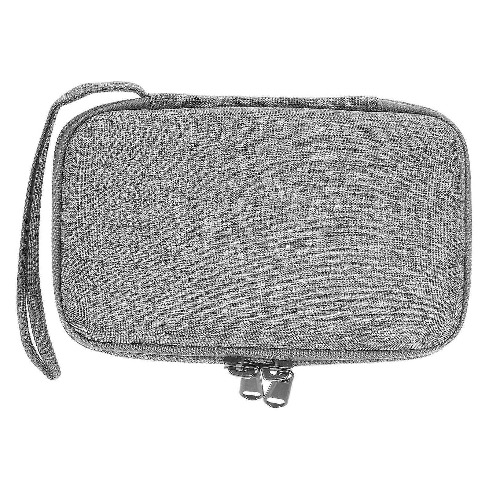 Compact Portable Cable Organizer Bag for External Hard Drives, Earphones & Data Cables – Stylish and Convenient Storage Case in Grey