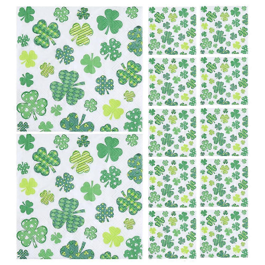Elegant and Modern Patricks Day Napkins Green Square Table Napkins For Tea Parties and Guests 20Pcs