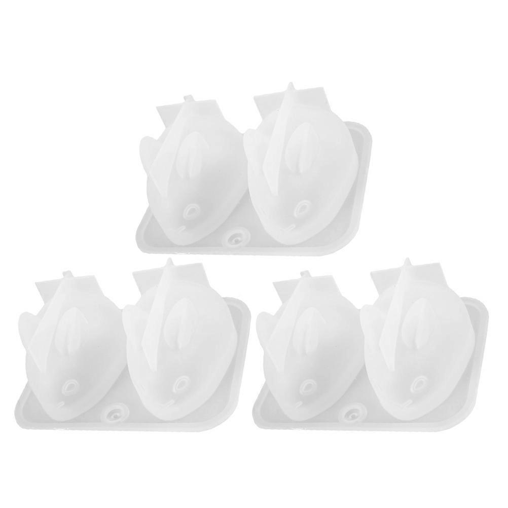 Rabbit Silicone Mould Diy Crystal Epoxy Mold Silica Rabbit Shaped Mold For Diy Crafts 3Pcs