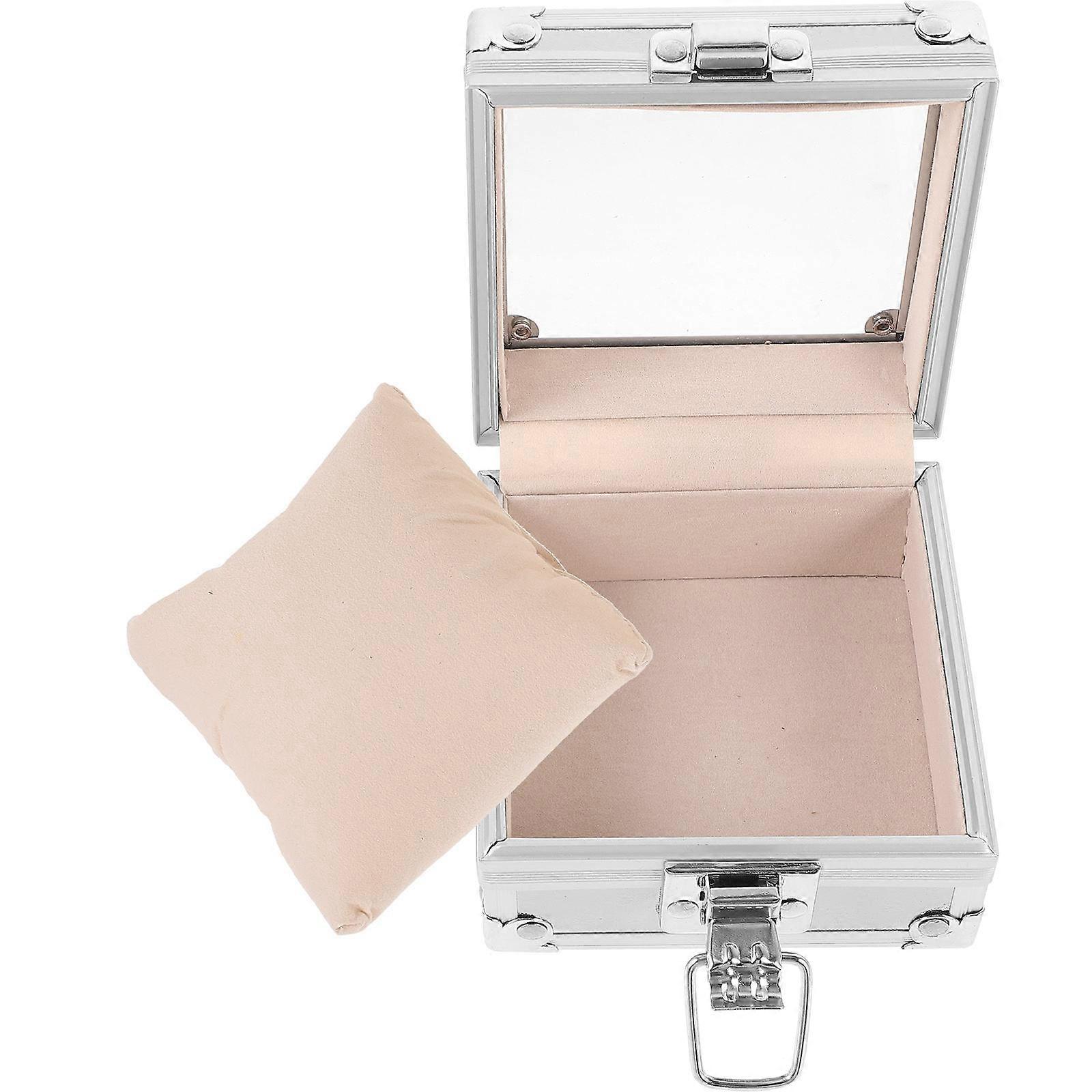 Watch Display Case Single Travel Watch Case Silver 9.5X9.5X5.5CM Protection 1Set