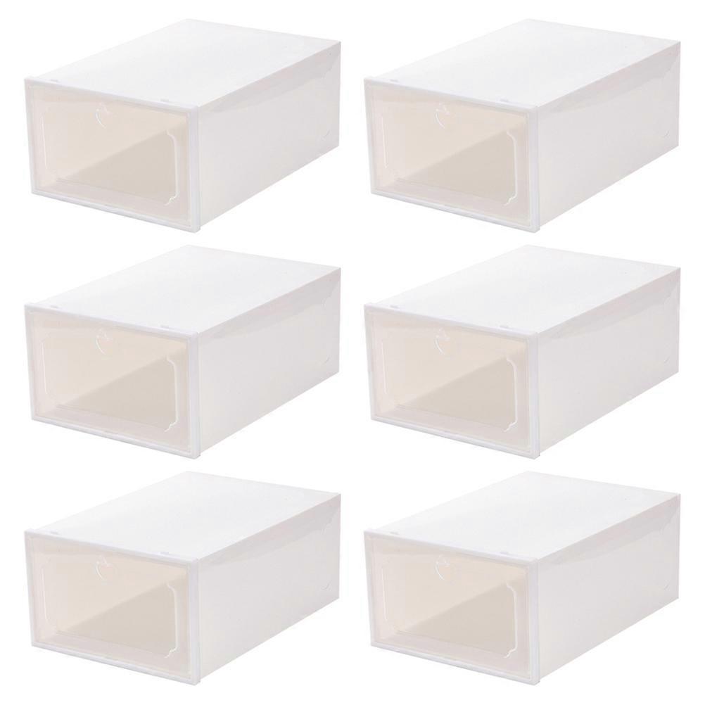 Entryway Shoe Storage Transparent Visual Window Dust-Proof Waterproof 6Pack Plastic Storage Case