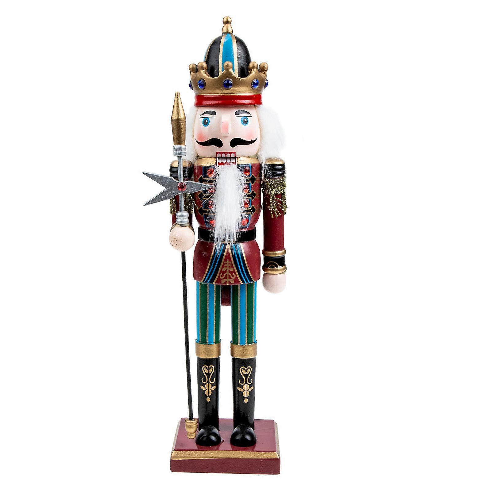 Nutcracker Themed Ornaments Wooden Cartoon Soldier Nutcracker Adorn Desktop Creative Wood Puppet Ornament Colleagues Present 1Set