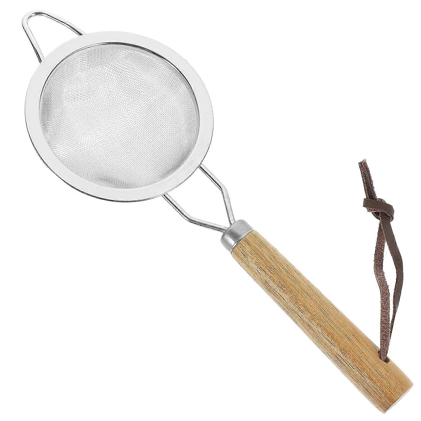 Mesh Strainers For Kitchen Bakers Tool Sifting .5X7.5X2CM Wood 1Pcs