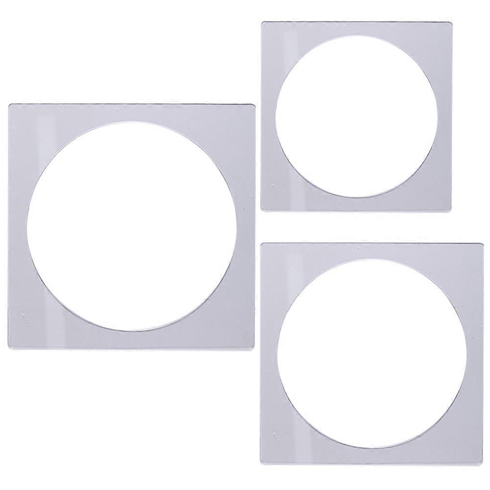 Layer Cake Molds Manual Cream Scraping Plate Home Baking Square Board with Hollow Circle Appearance 3Pcs