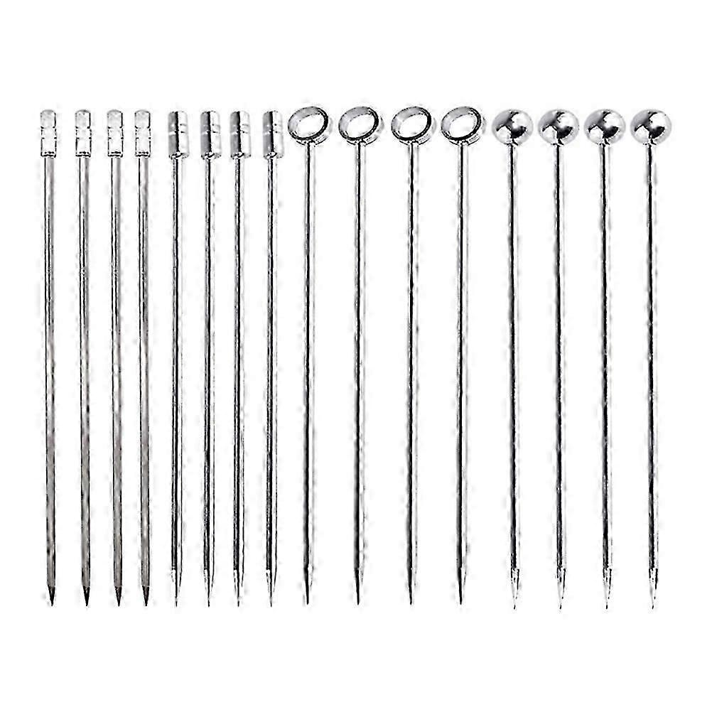 16 قطعة من الفولاذ المقاوم للصدأ كوكتيل المسواك المعدنية المقبلات