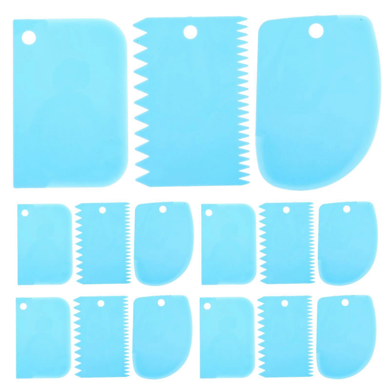 Fondant Smoother Plastic Baking Tools Cake Smoother 15Pcs Blue 13X10CM Scraping
