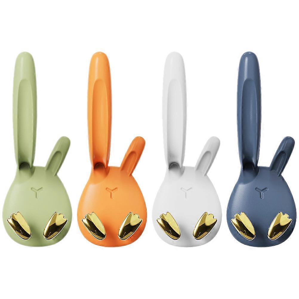 Wall Hook Toothbrush Cup Holder Practical Design ABS Material Green 4Pcs