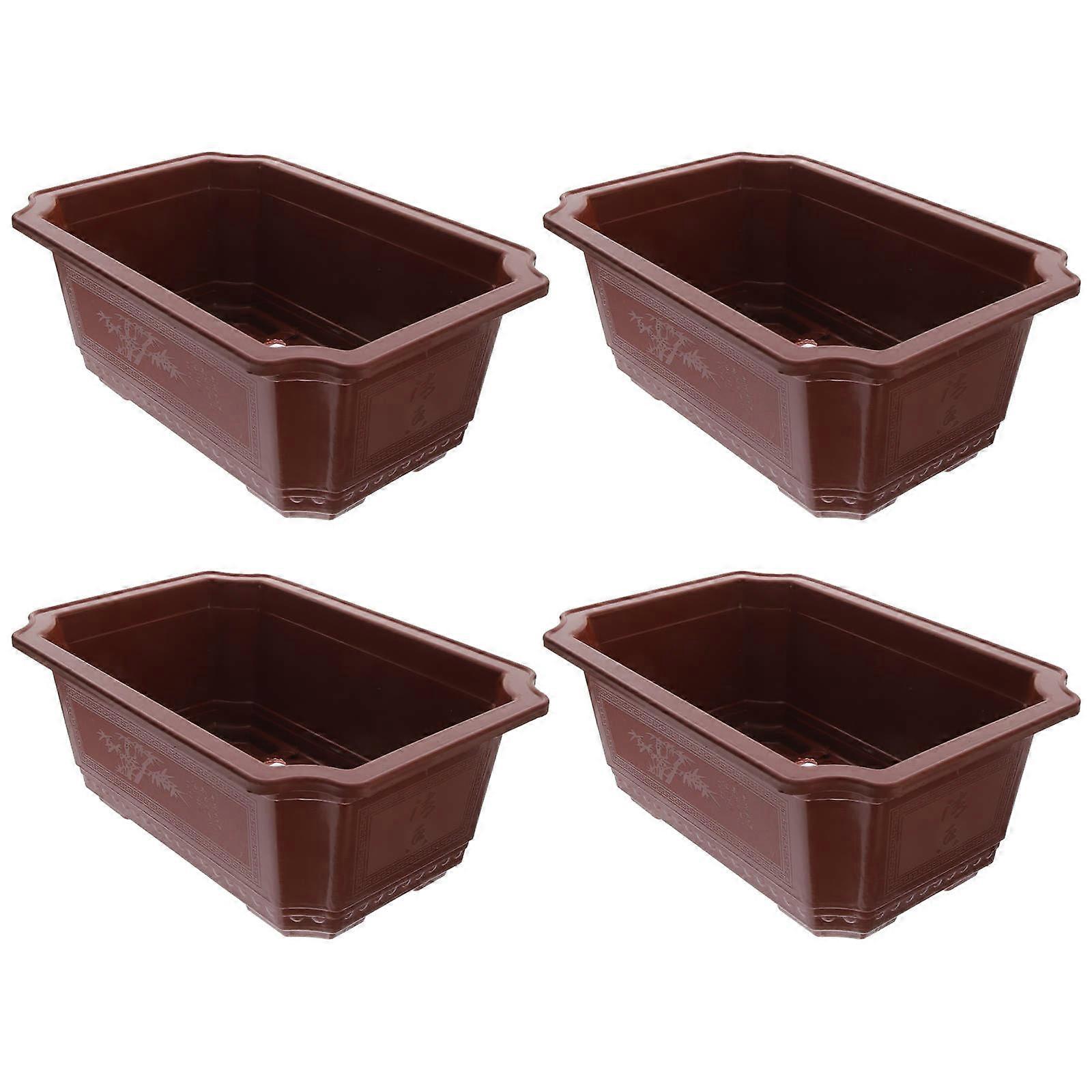 Flower Boxes Plastic Decorative Garden Planters For Balcony Use 4Pcs