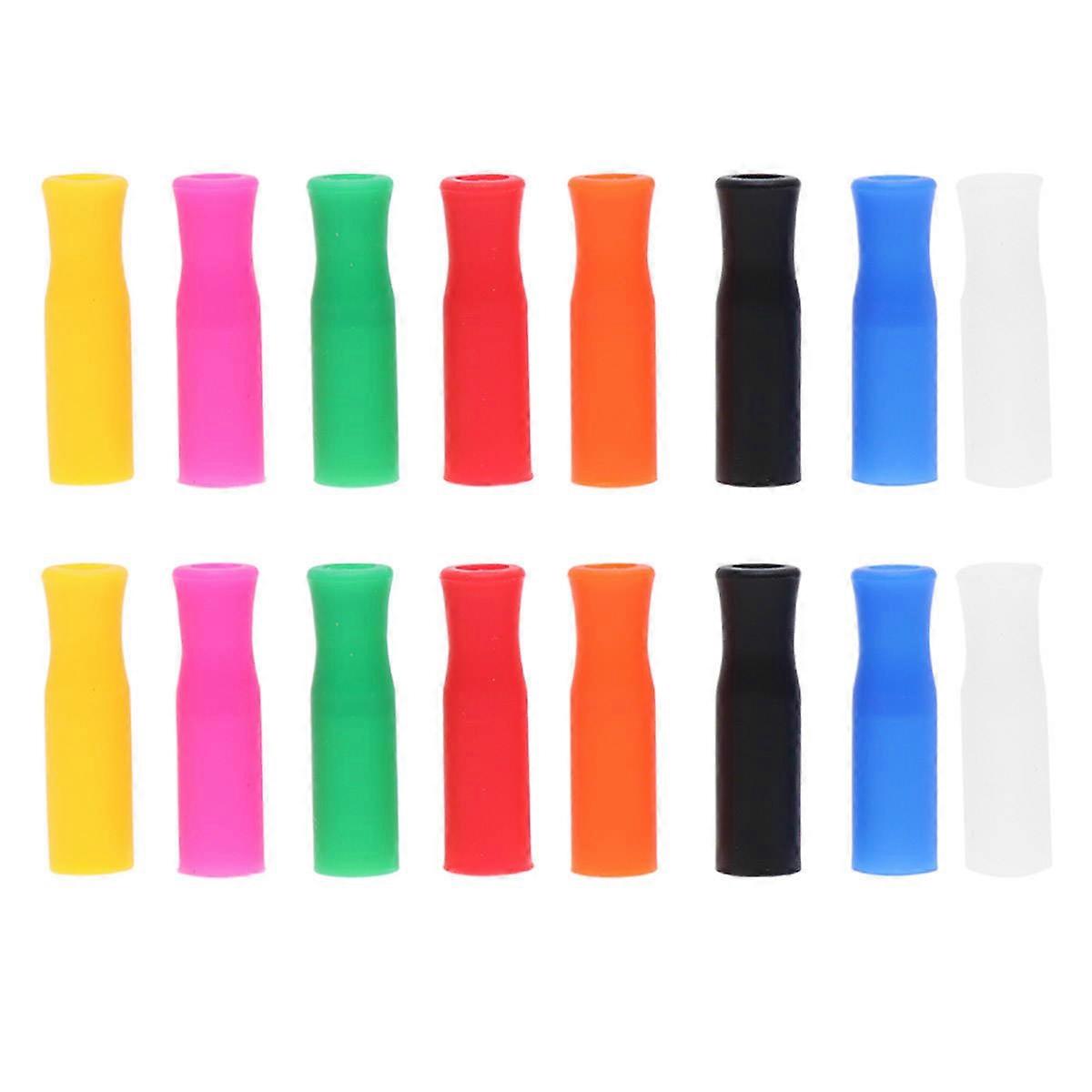 Tasteless Silicone Straw Tip Covers Comfortable Family 50Pack
