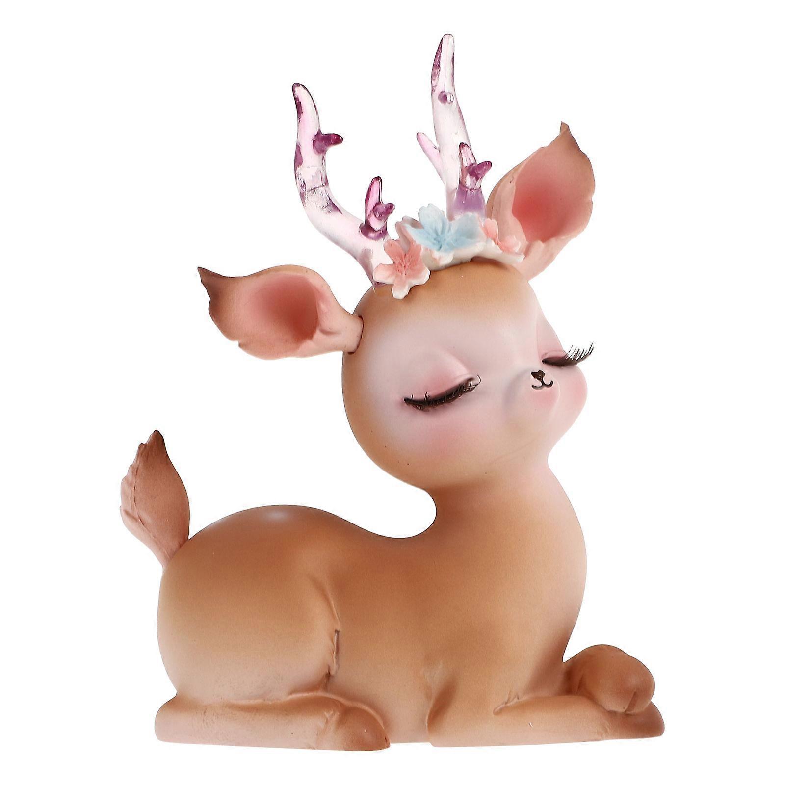 Tabletop Reindeer Decor Deer Figurine Decor Light Brown 8X5CM present 1Pack