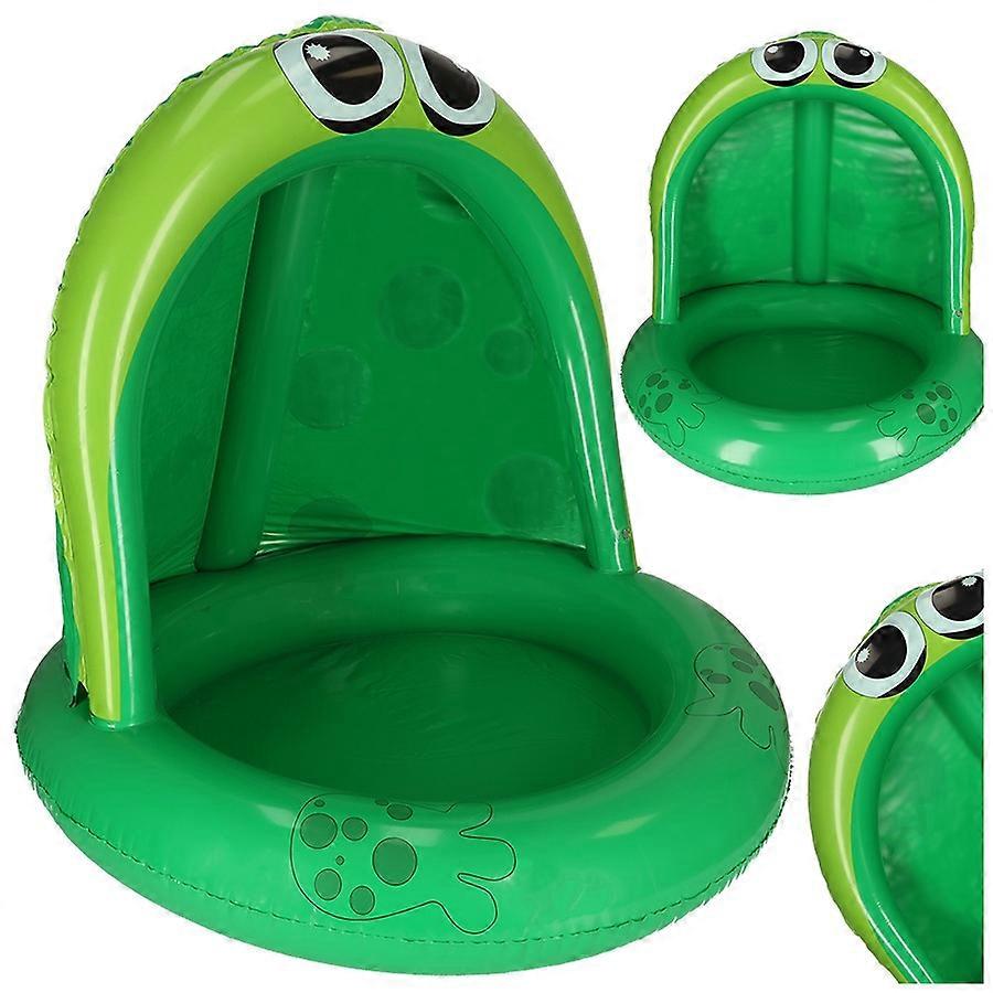 Inflatable pontoon pool with canopy frog 95cm