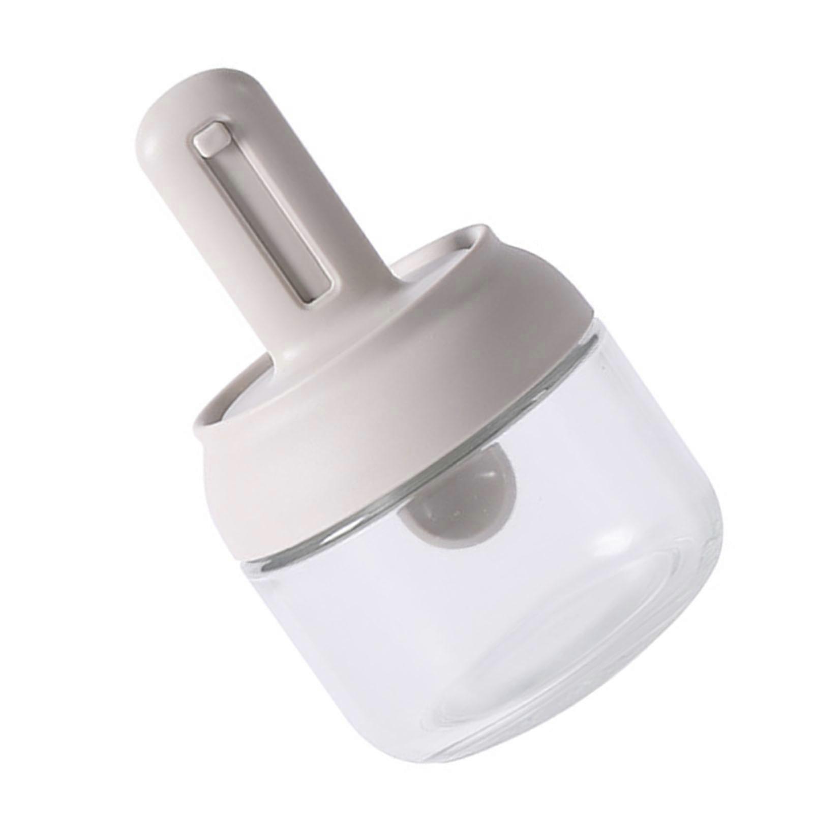 Seasoning Jar with Retractable Spoon, 273g Glass Spice Container