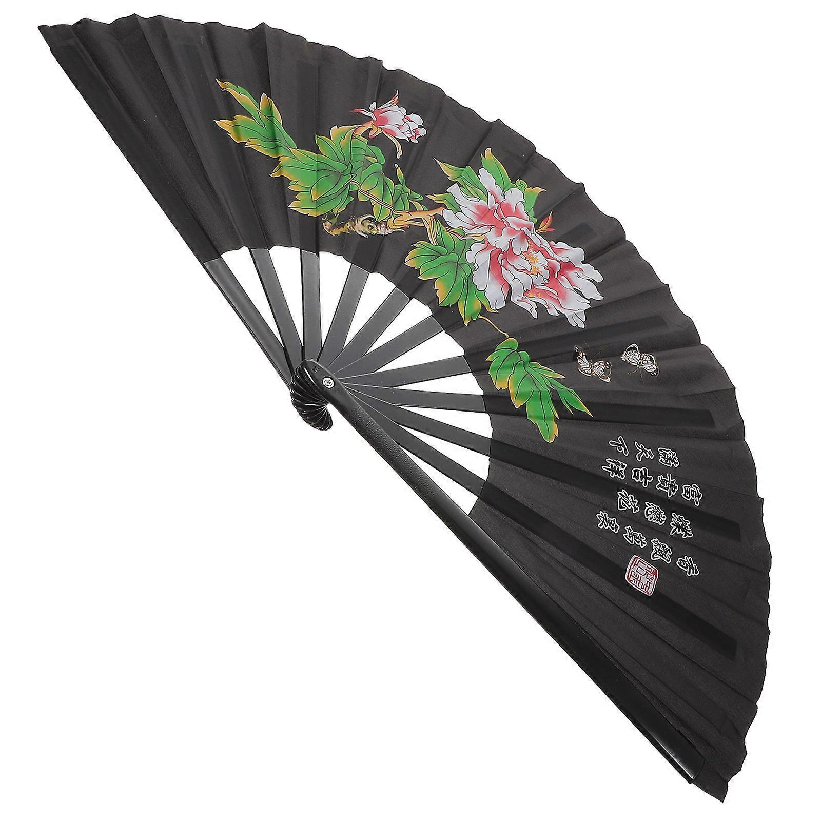 Chinese Style Hand Fan Kung Fu Design Folding Large for Performers Tai Chi Training 1Set