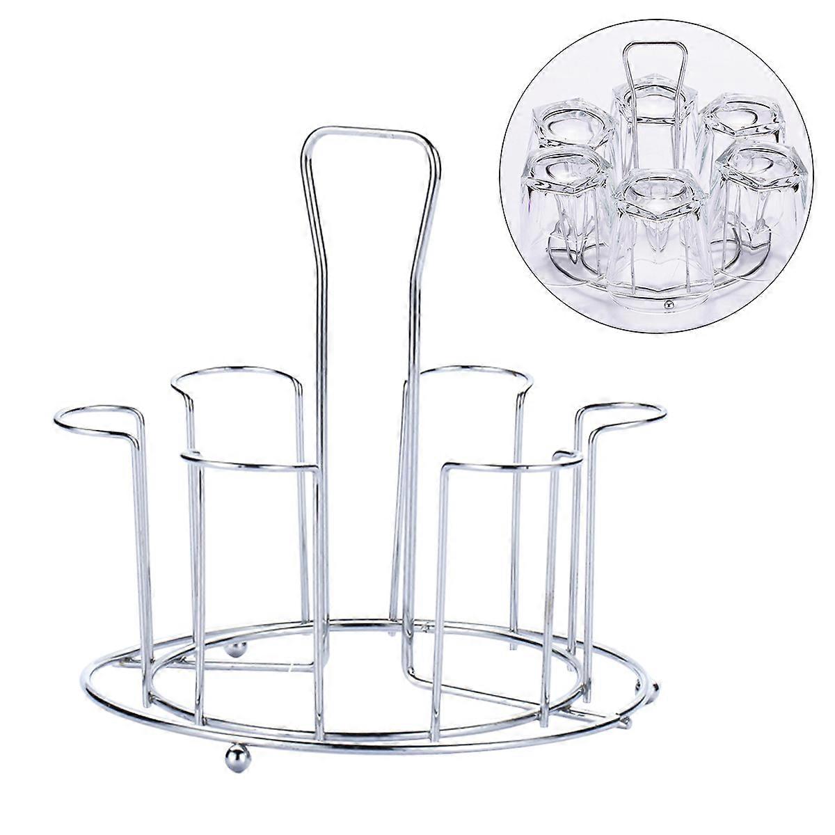 Rack di stoccaggio per tazza di drenaggio Portabicchieri per acqua in acciaio inossidabile Design compatto per cucina Argento 6,7X6,7X5,9 pollici 1 pz