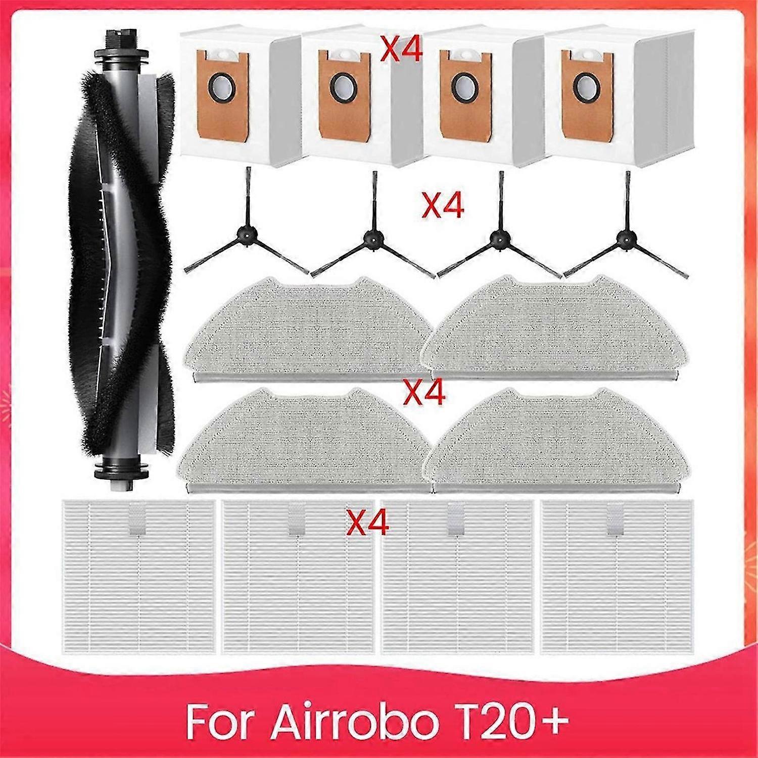Replacement Parts for Airrobo T20+ Robotic Vacuum Cleaner Main Side Brush Hepa Filter Mop Cloth Dust