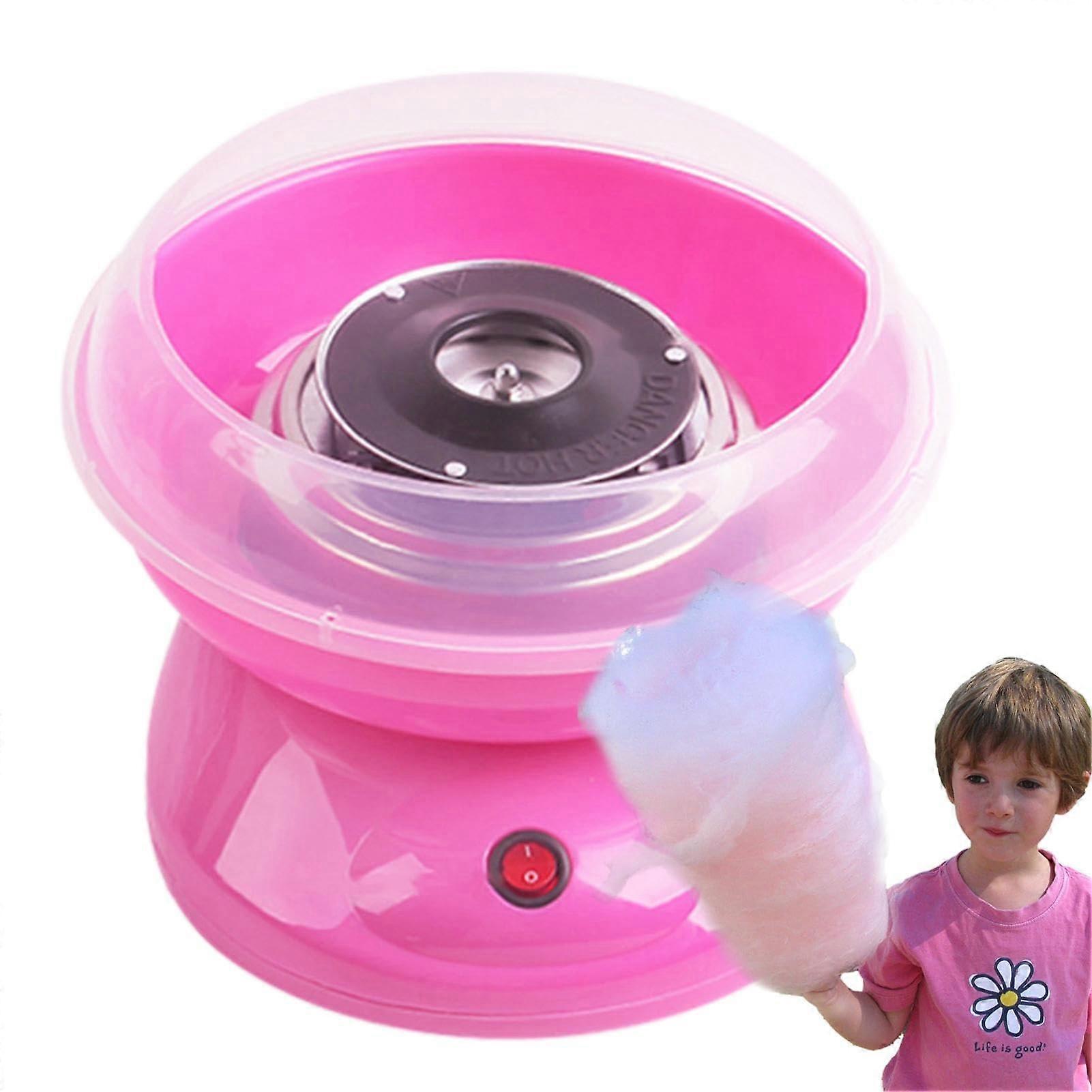 Cotton Candy Machine Cotton Candy Machine Retro Cotton Candy Machine for Easy Use and Cleaning with Splash Guard Food Grade Plate US Standard Pink