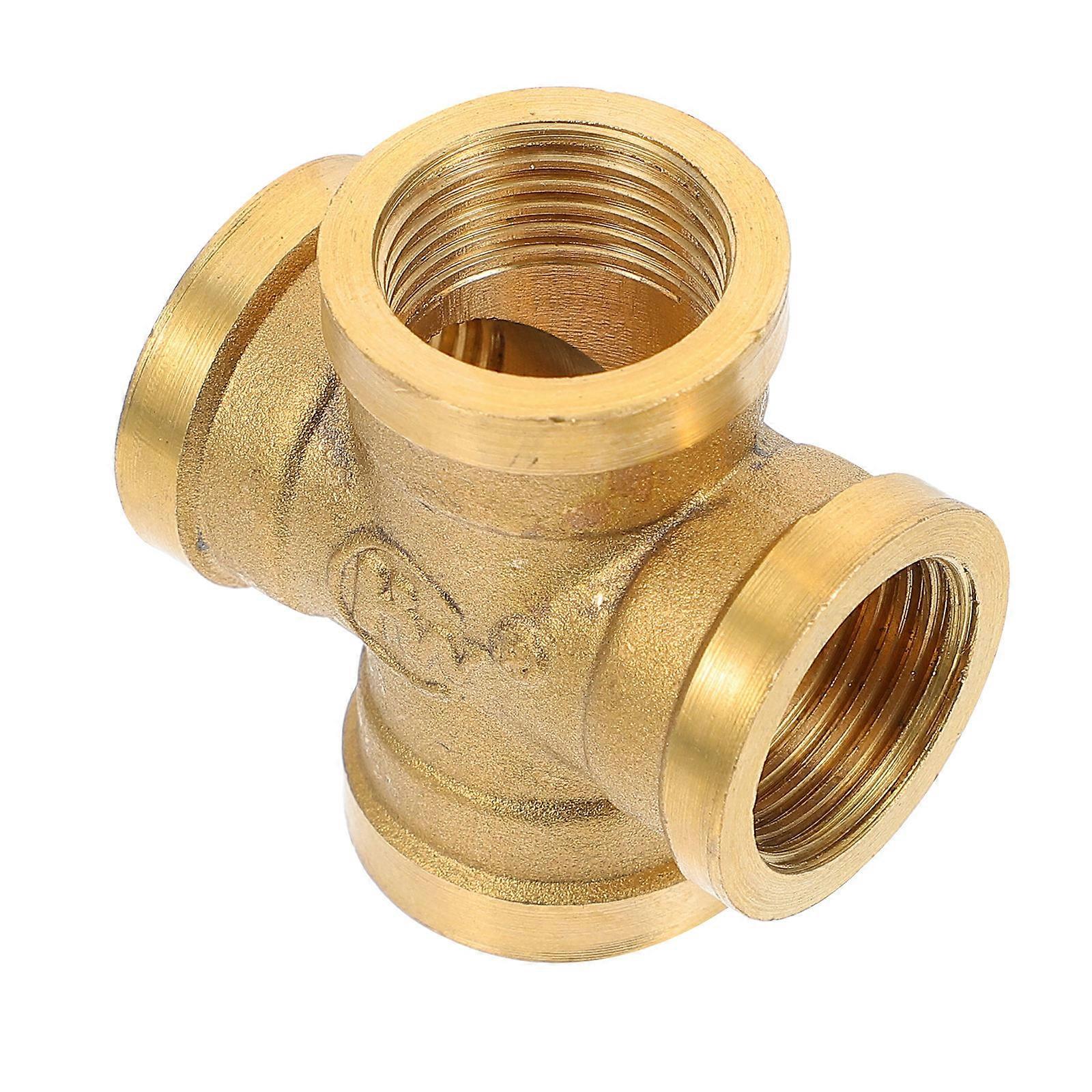 Water Pipe Connections Brass Fitting Connector 1/2 Pipe Adapter Threaded Water Joint Irrigation Garden Use 1Pcs