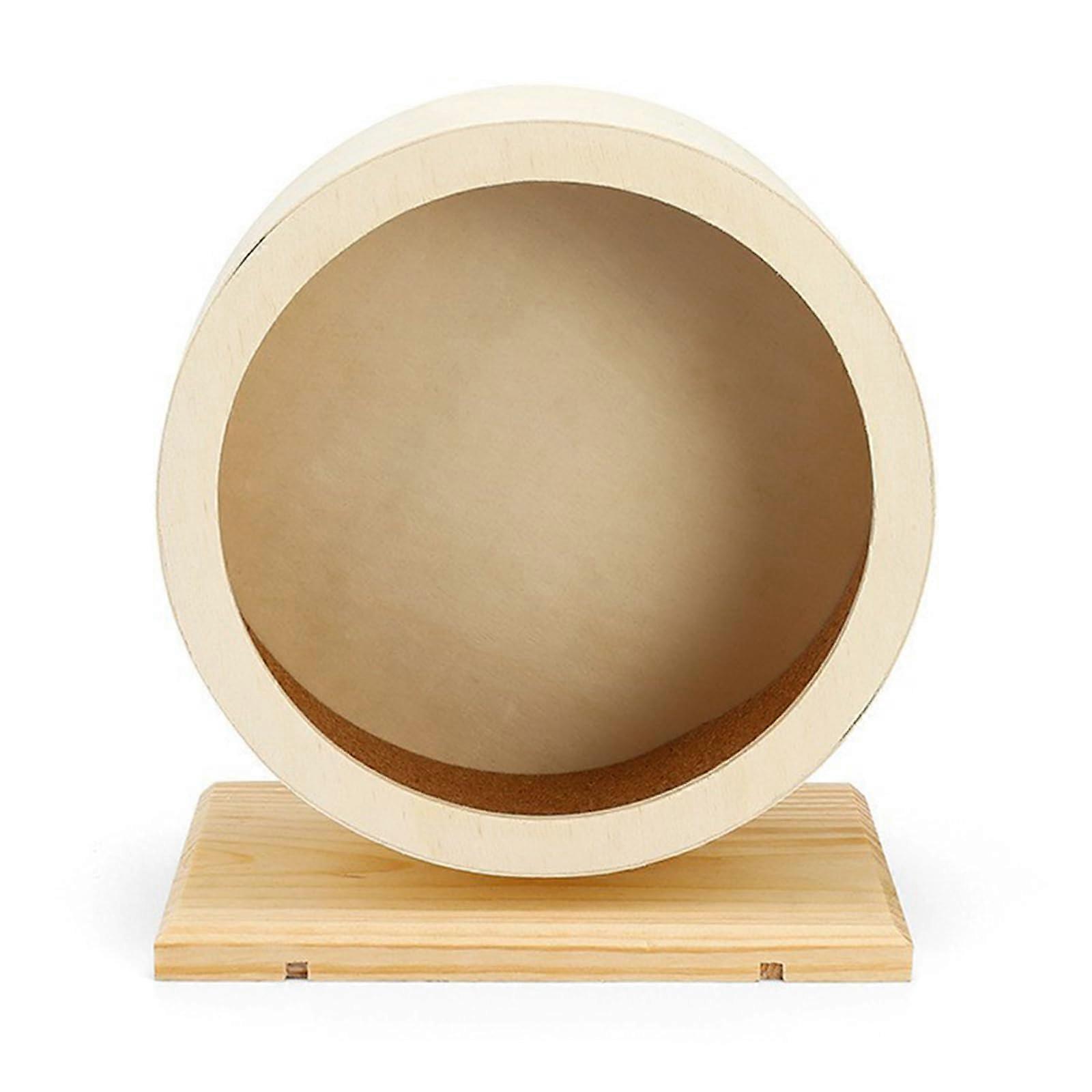 Quiet Hamster Exercise Wheel Wooden Running Roll Toy for Small Pets with Stable Base Fun Entertainment Ref: 4140
