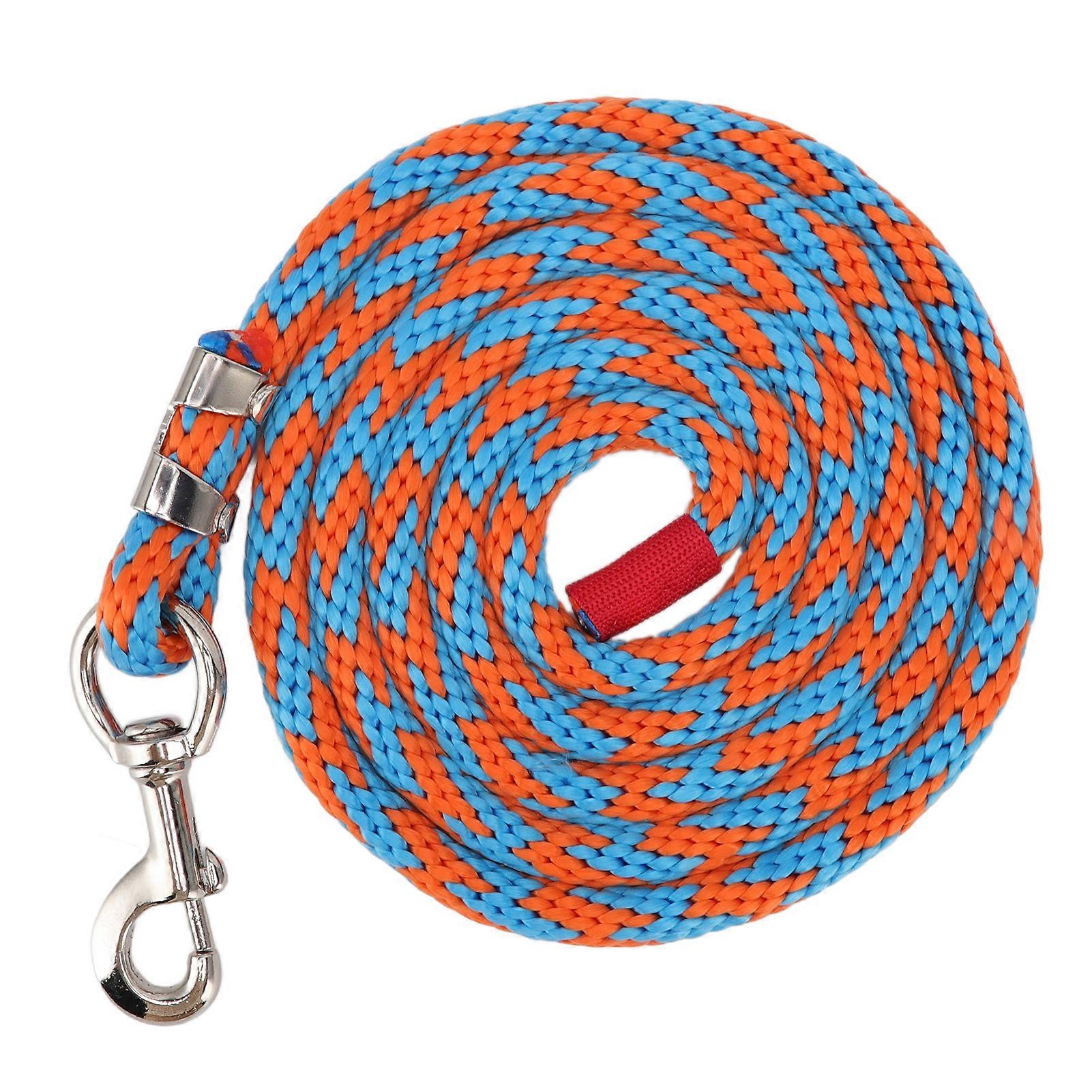 Horse Rope Thickened Wearable Soft Touch Nylon Pet Leash with Alloy Hook for Livestock Dogs 9.8ft Blue Orange