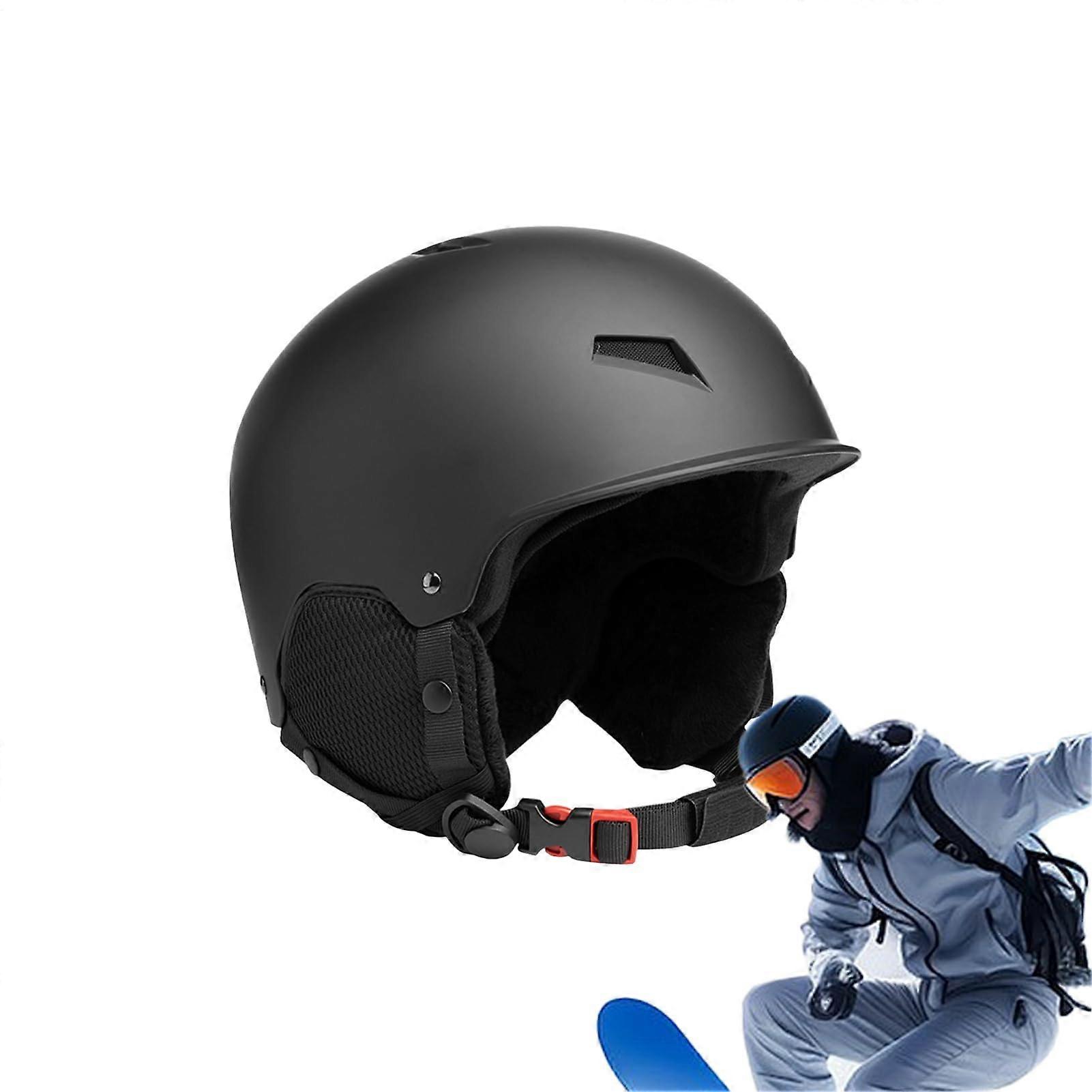 Snowboard Helmet for Adults, Lightweight Ski Helmet with Glasses Strap Clip, Breathable Headgear 58-62 cm for Men and Women