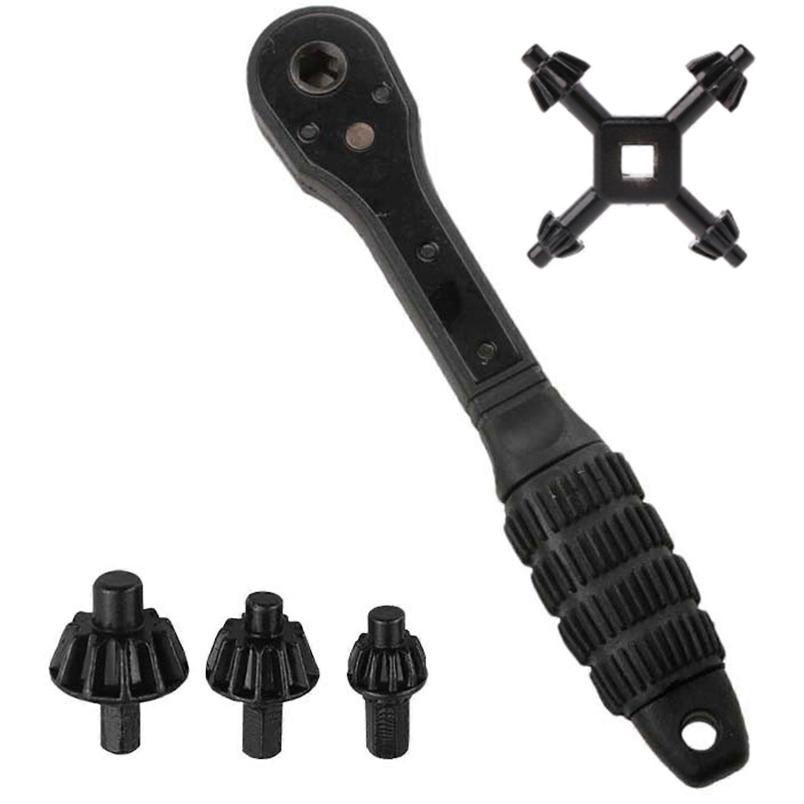 Chuck Key Tool Ratchets Wrench and Multiple Key Set with Ergonomic Handle Multifunction Iron Drills Chuck Key Multicolor