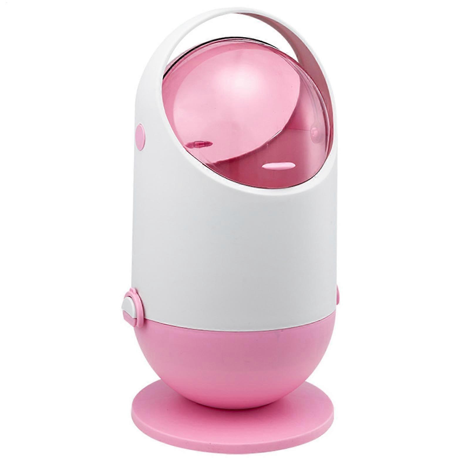 Desktop Bin with Lid for Countertop Use | Small Pink Table Waste Disposal Bin | Versatile Paper Waste Dispenser