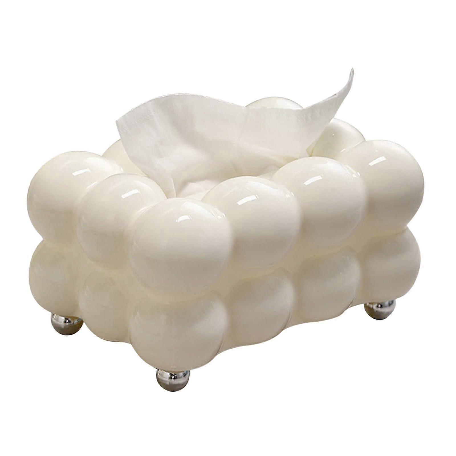Practical storage box for tissues, paper holder, tissue dispenser, modern and functional tissue dispenser white with feet