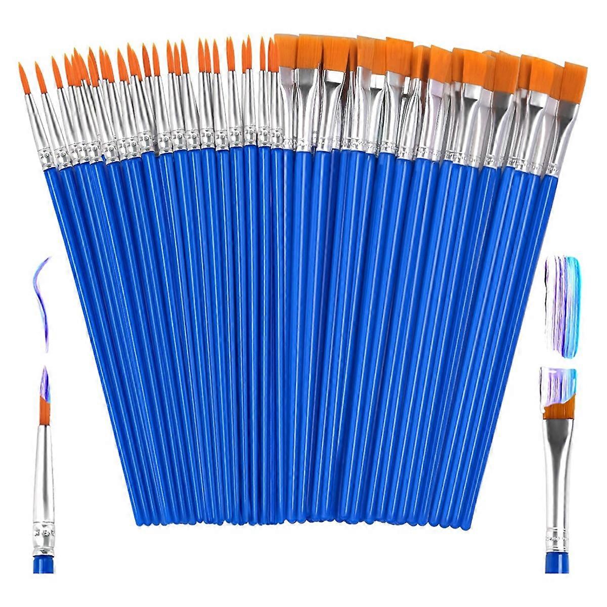 50Pcs Paint Brushes Bulk Small,Paint Brushes for Kids Fine Paint Brushes Set Detail Paint Brushes for Model Canvas Face