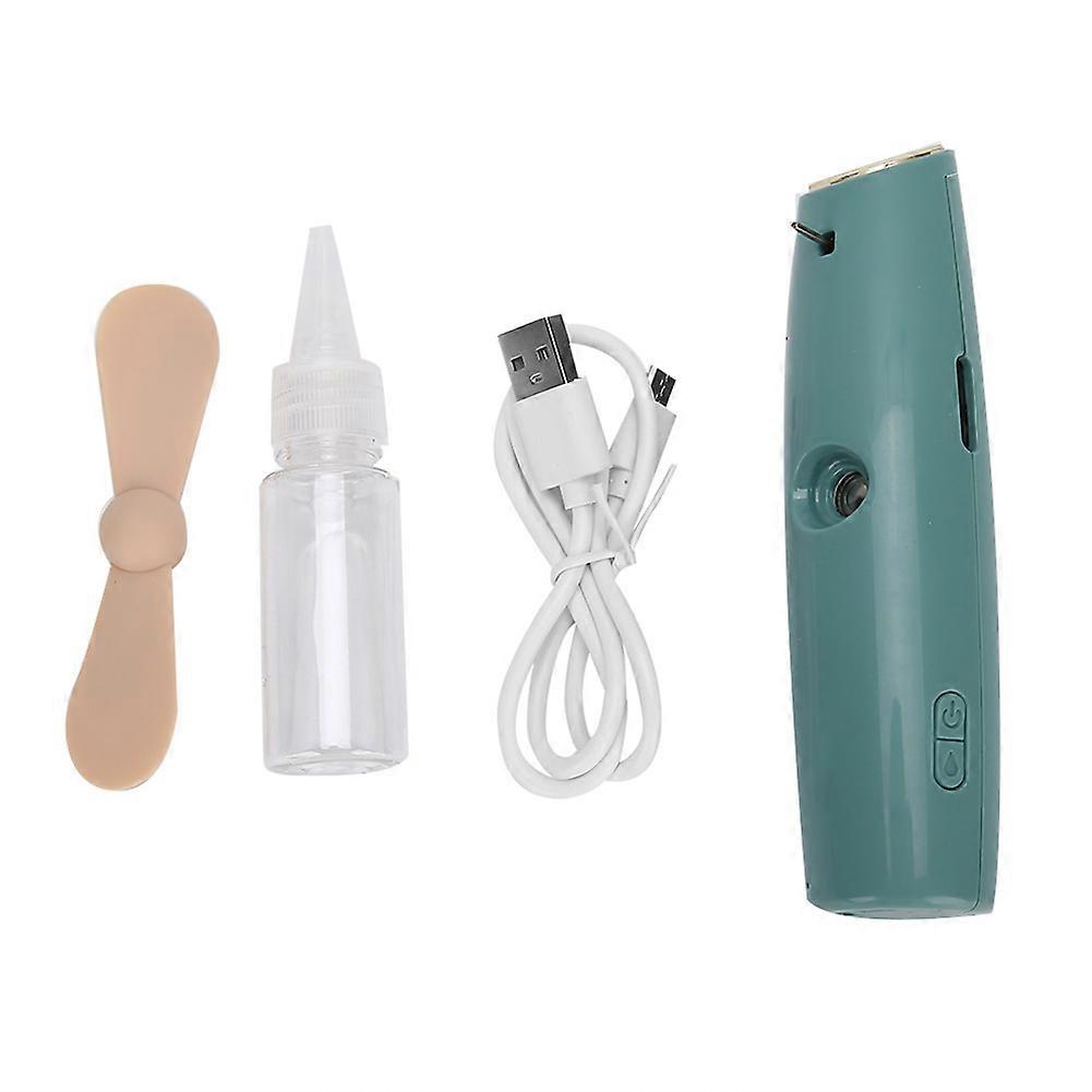 Mini Portable Rechargeable Spraying Atomizer Fan 10ml Green