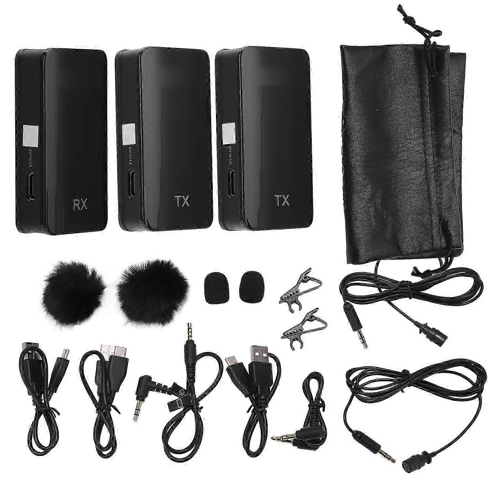 2,4-GHz-Zweikanal-Funkmikrofonsystem mit Echtzeitüberwachung und -anzeige