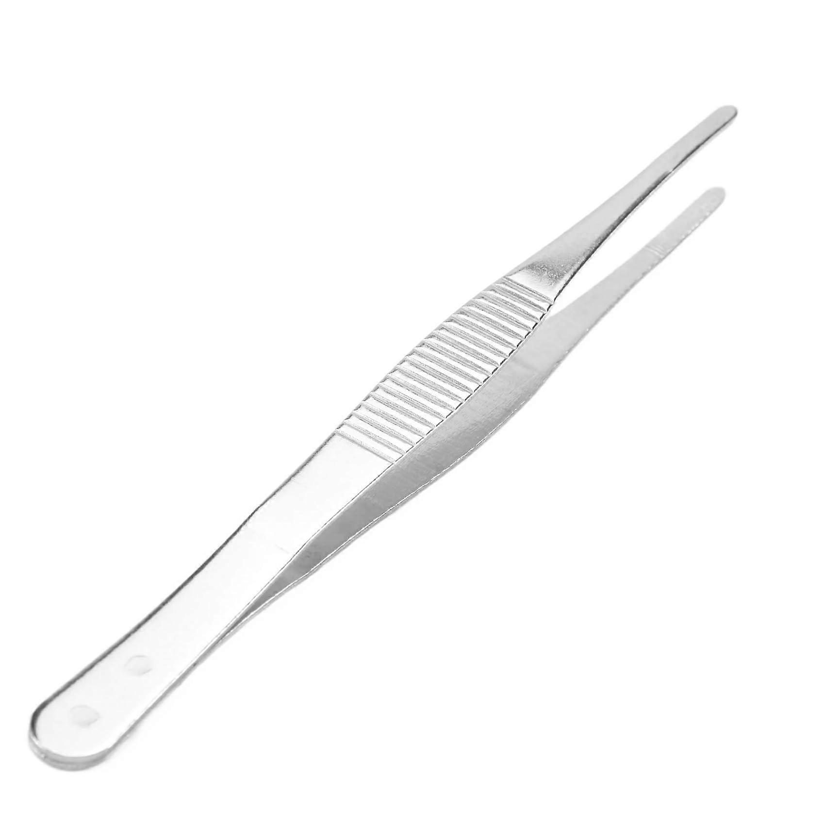 5.5' Silver Tone Stainless Steel Round Tip Tweezers Ref: 7879